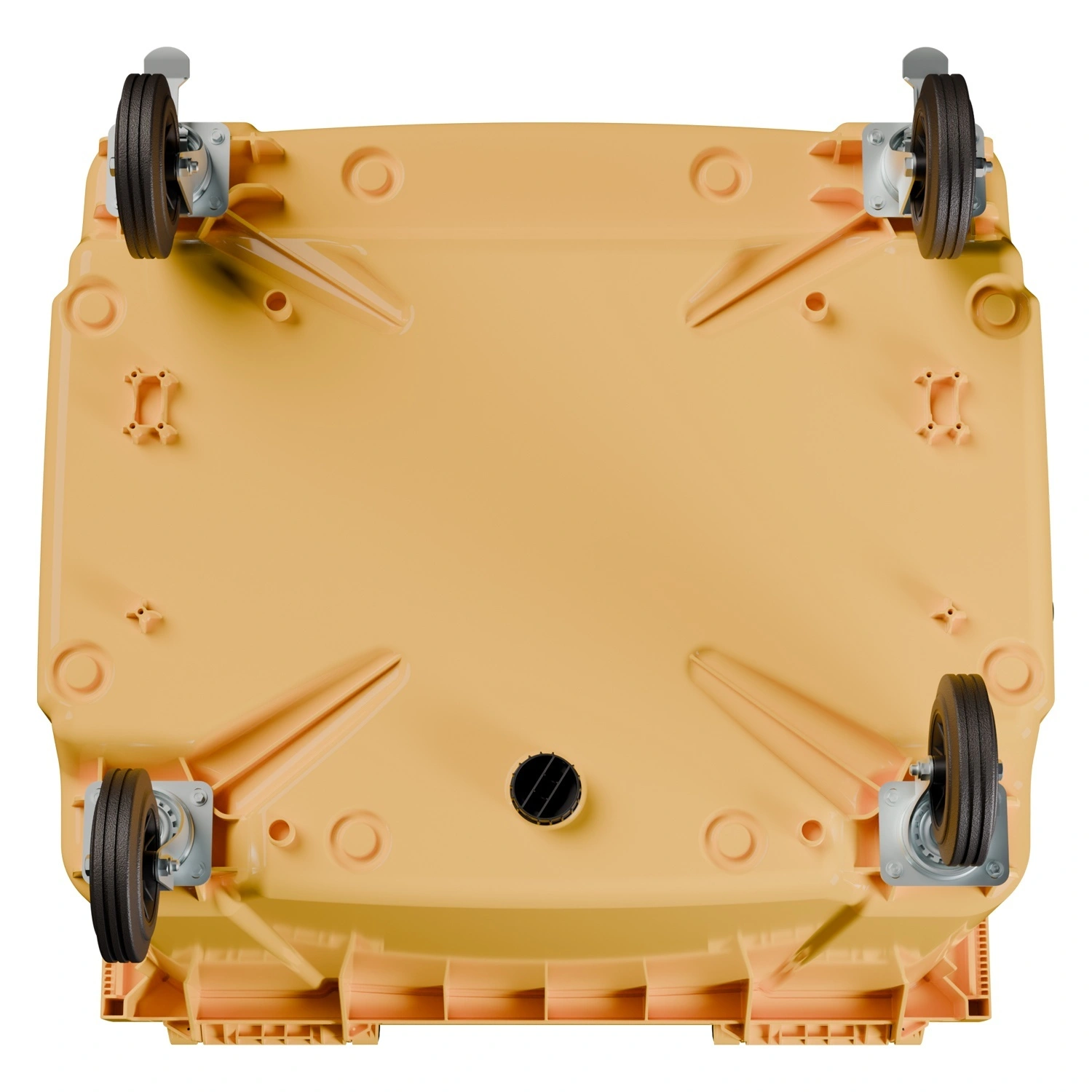 Мусорный контейнер 1100 л iPlast жёлтый 4-колёсный с жёлтой крышкой N1 (20.807.1)