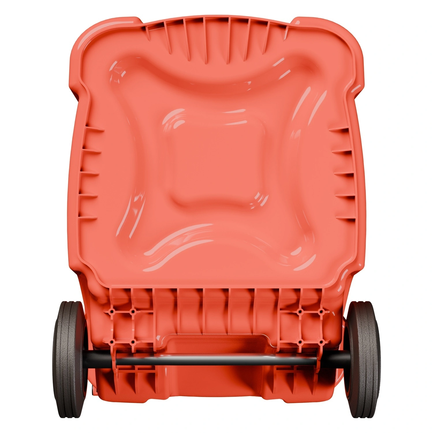 Мусорный контейнер 360 л iPlast красный 2-колёсный (д. 200 мм) с красной крышкой