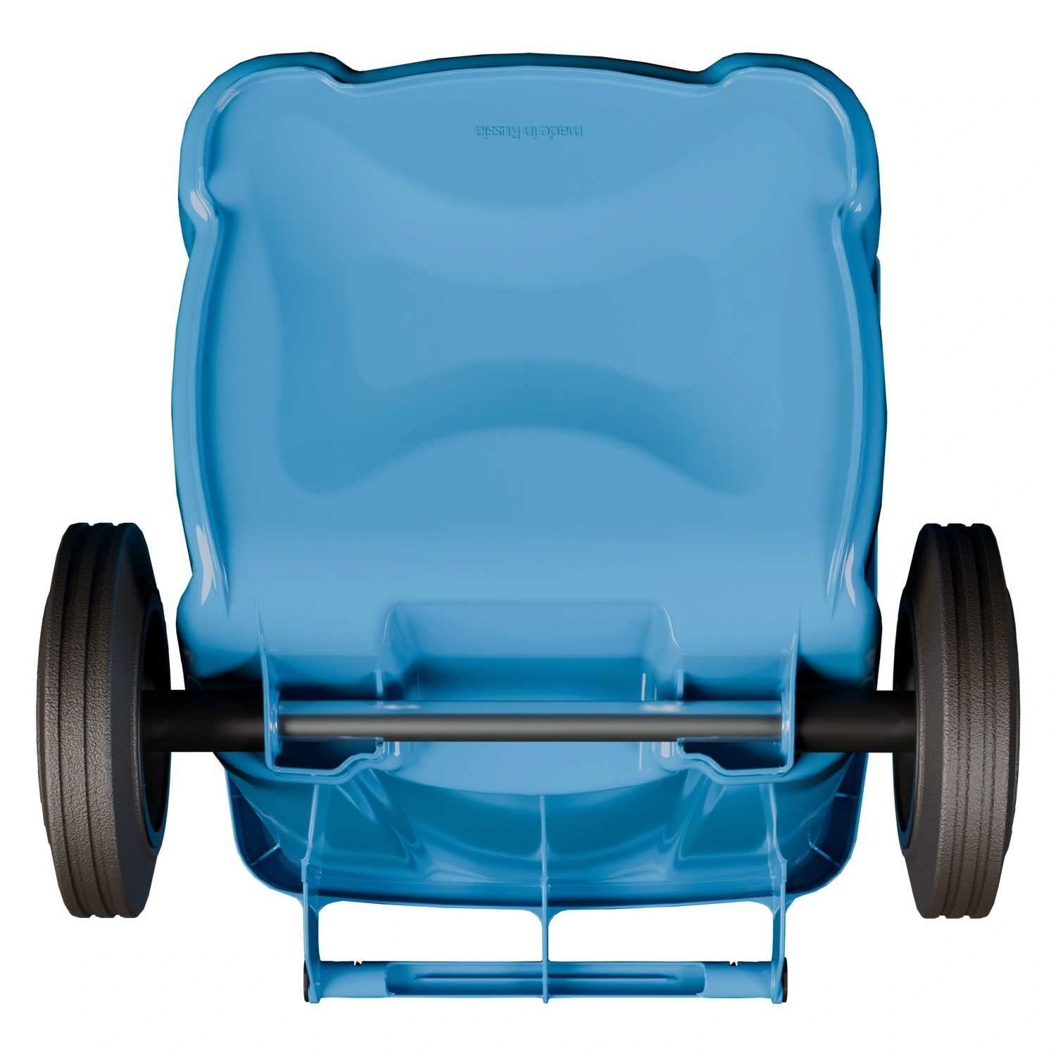 Мусорный контейнер 120 л iPlast тёмно-голубой 2-колёсный (д. 200 мм) с тёмно-голубой крышкой