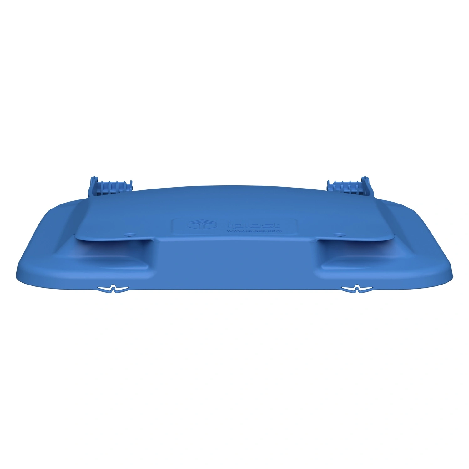 Крышка для мусорного контейнера 120 л (Light) iPlast тёмно-голубая c осями для крепления