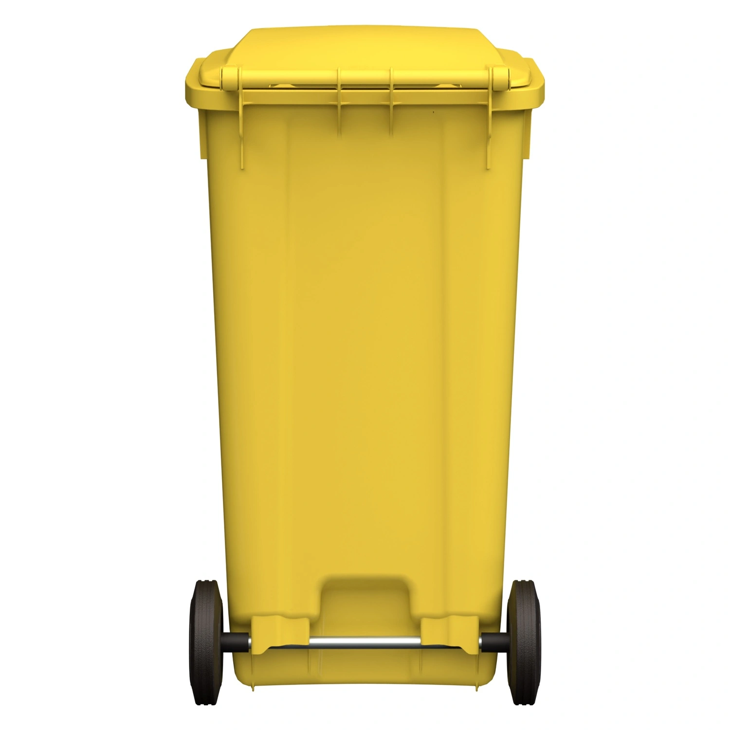 Мусорный контейнер 240 л iPlast жёлтый 2-колёсный (д. 200 мм) с жёлтой крышкой NEW (20.808)