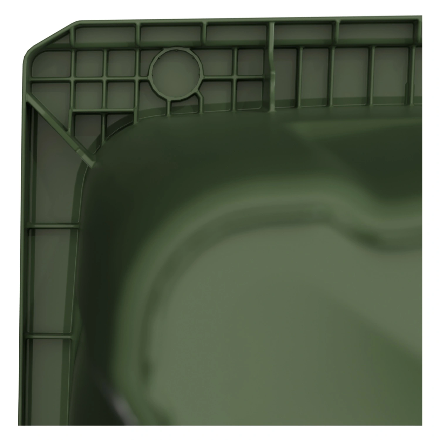 Мусорный контейнер 120 л iPlast зелёный 2-колёсный (д. 200 мм) с зелёной крышкой NEW (20.805)