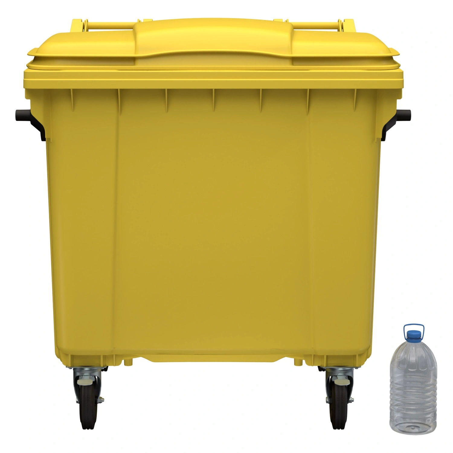 Мусорный контейнер 1100 л iPlast жёлтый 4-колёсный с жёлтой крышкой N2 (20.807.2)