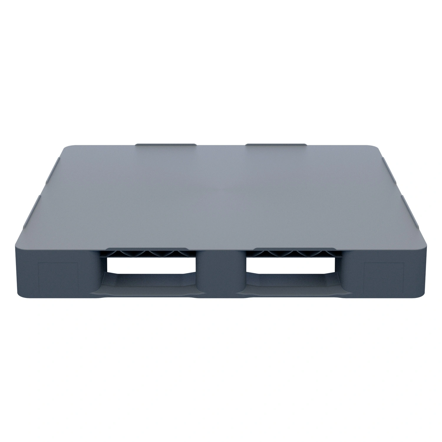 Пластиковый паллет 1200х1000х150 мм iPlast серый сплошной многооборотный на 3 полозьях с бортиком