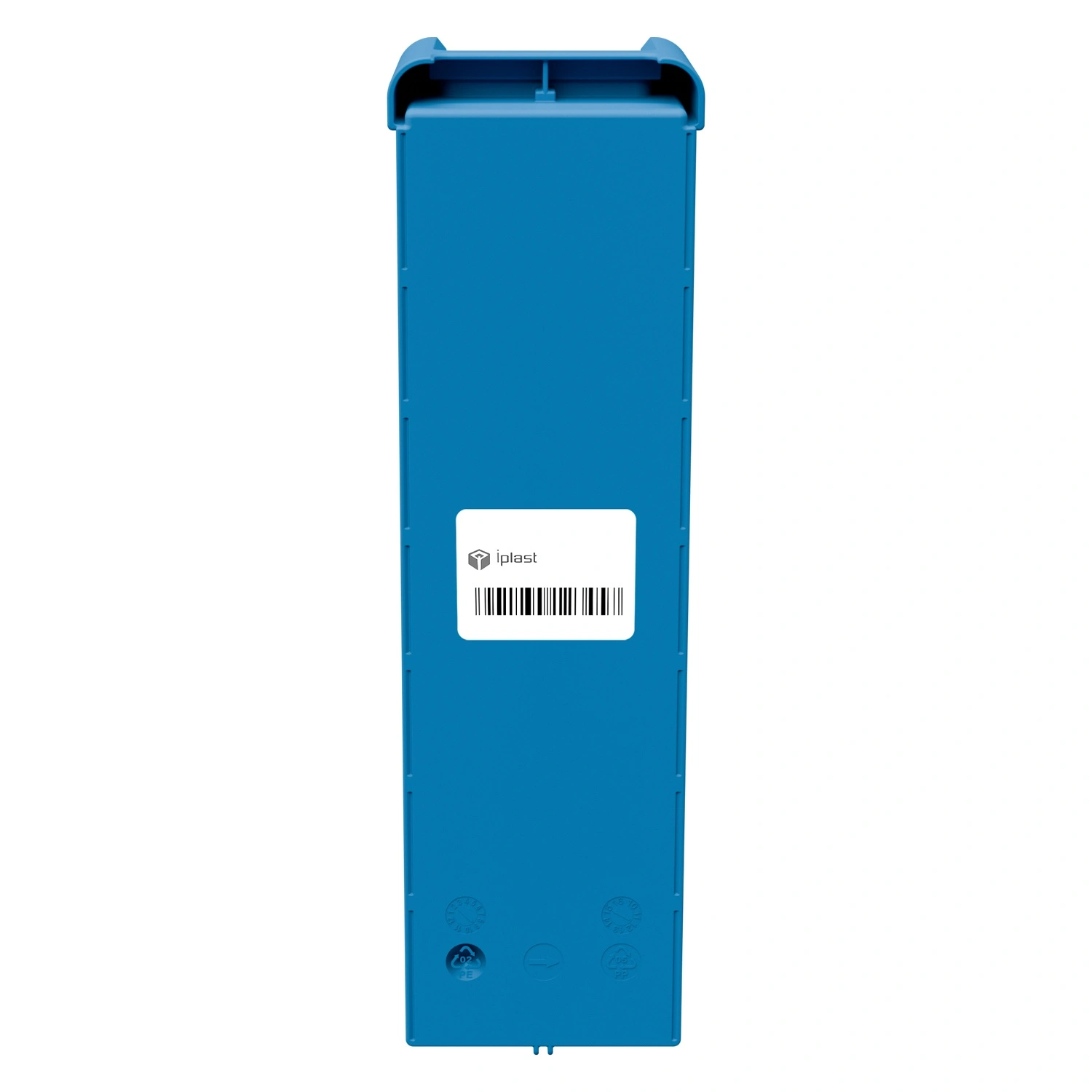 Полочный контейнер SK-4109 400х117х90 мм iPlast голубой с 2 поперечными перегородками и наклейкой 50х70 мм сбоку