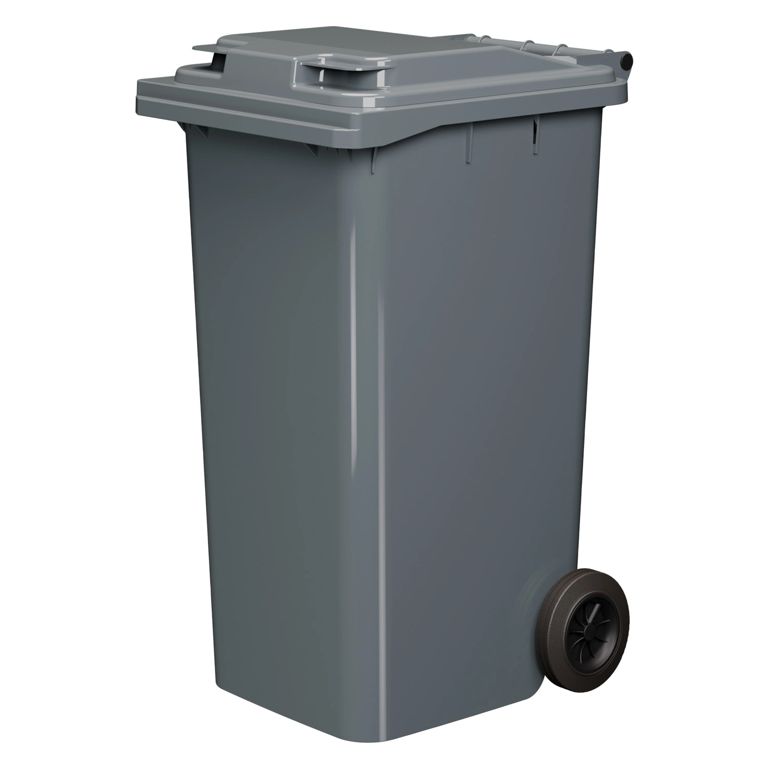 Мусорный контейнер 240 л iPlast серый 2-х колёсный (д. 200 мм) с серой крышкой