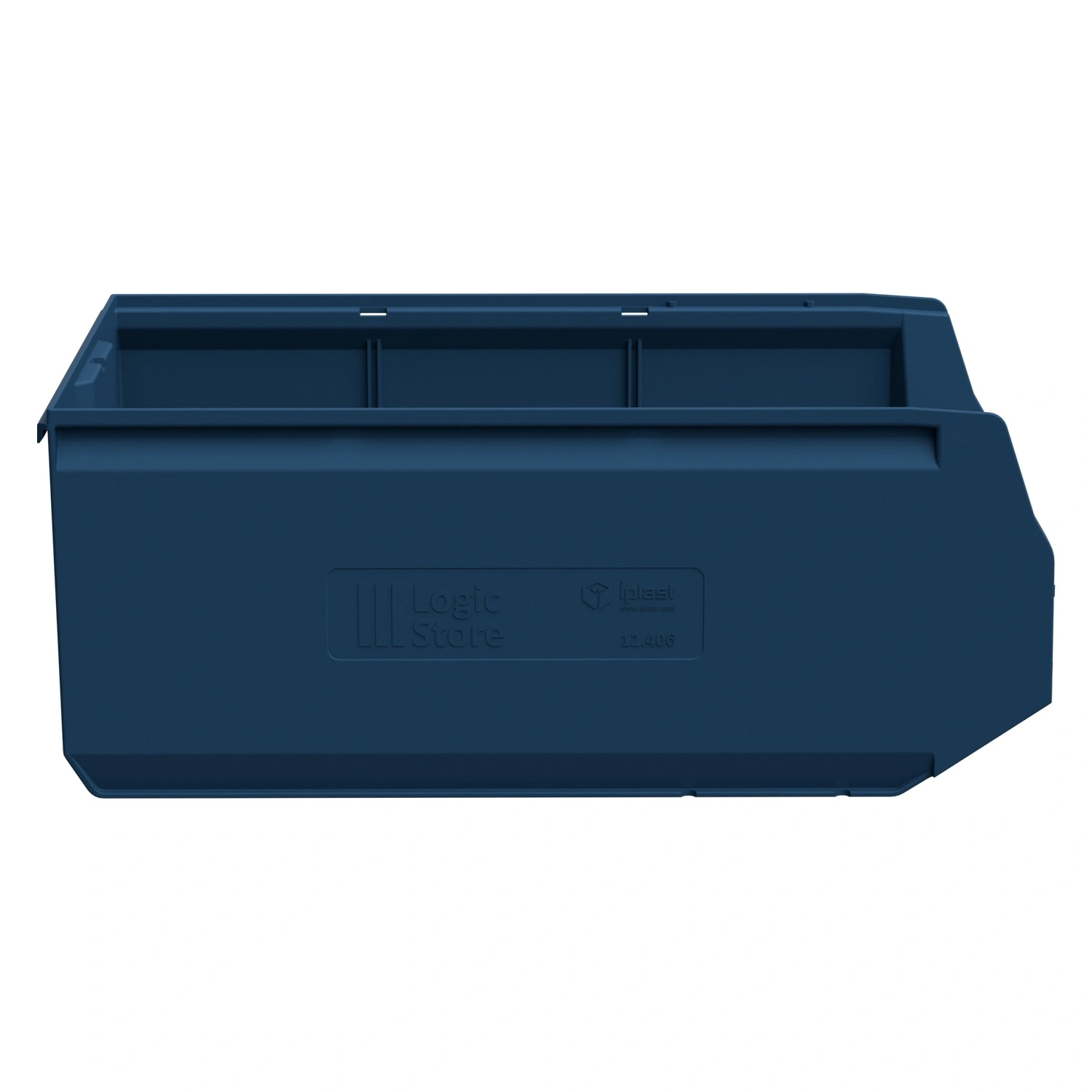 Складской лоток Logic Store 500х300х200 мм iPlast синий с отверстиями для перегородок 