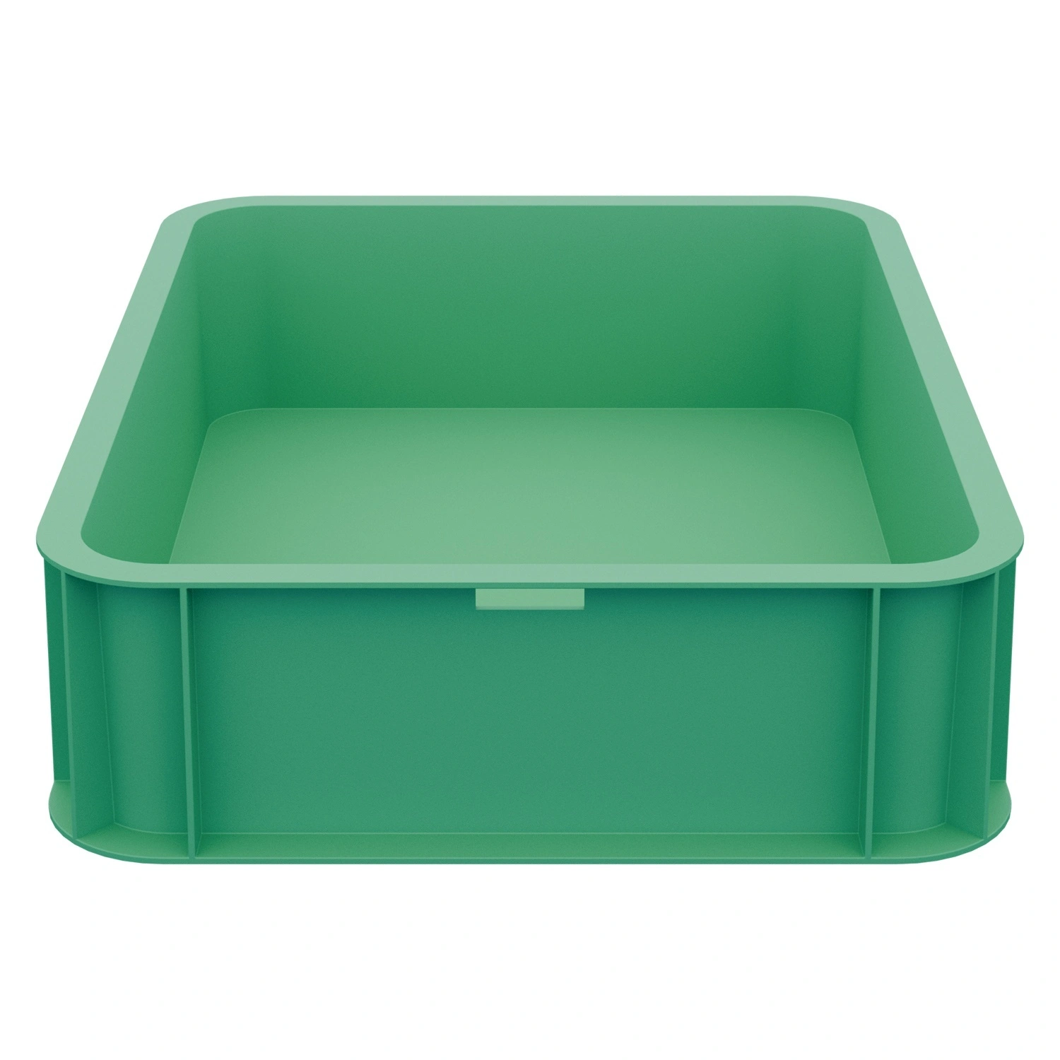 Пищевой ящик универсальный 435х335х110 мм iPlast зелёный ЭКО со сплошными стенками и дном