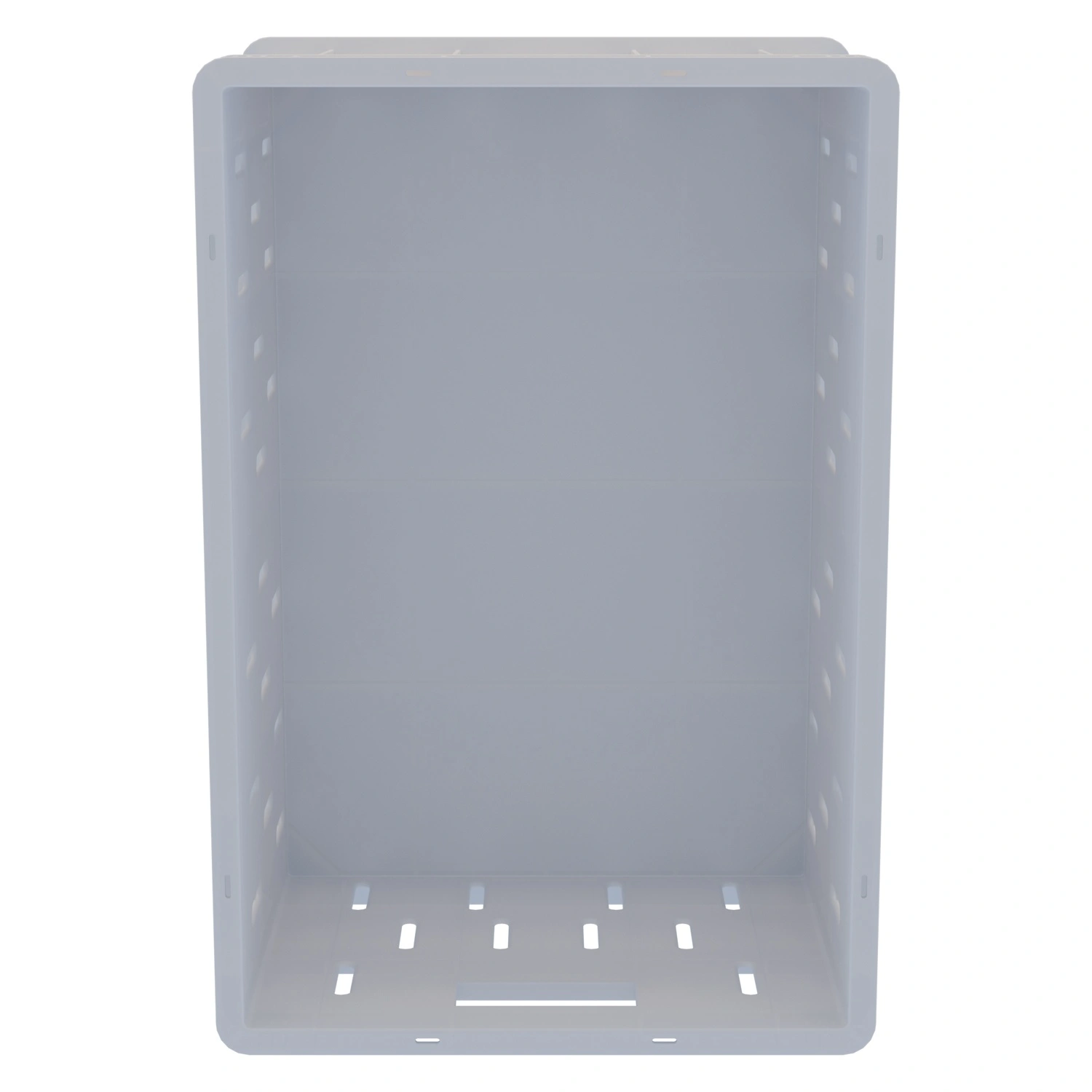 Пищевой ящик универсальный 600х400х259 мм iPlast белый с перфорированными стенками и сплошным дном