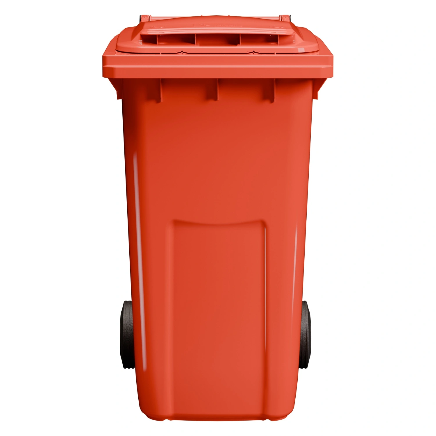 Мусорный контейнер 240 л iPlast красный 2-колёсный (д. 200 мм) с красной крышкой NEW (20.808)