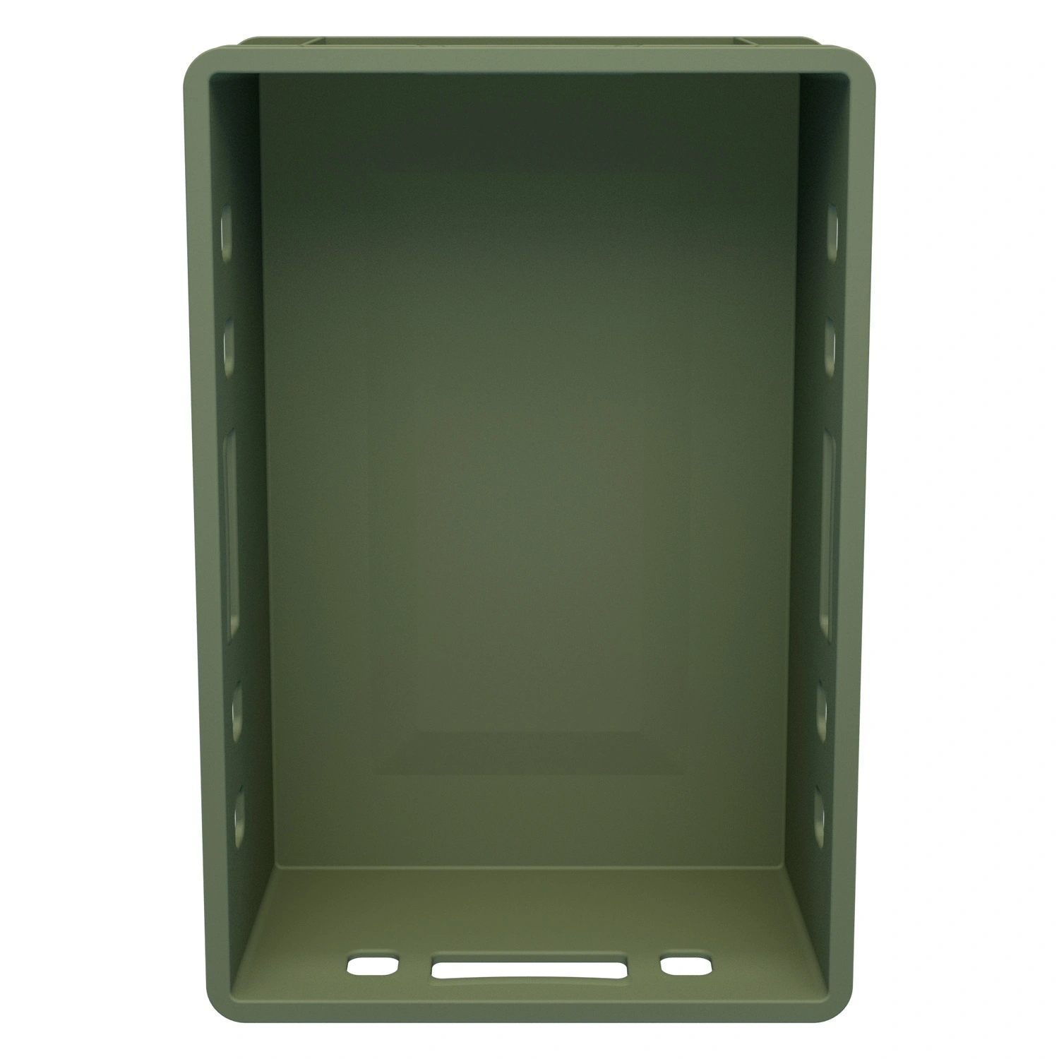 Пищевой ящик универсальный FK-6420 600х400х200 мм iPlast зелёный ЭКО со сплошными стенками и дном