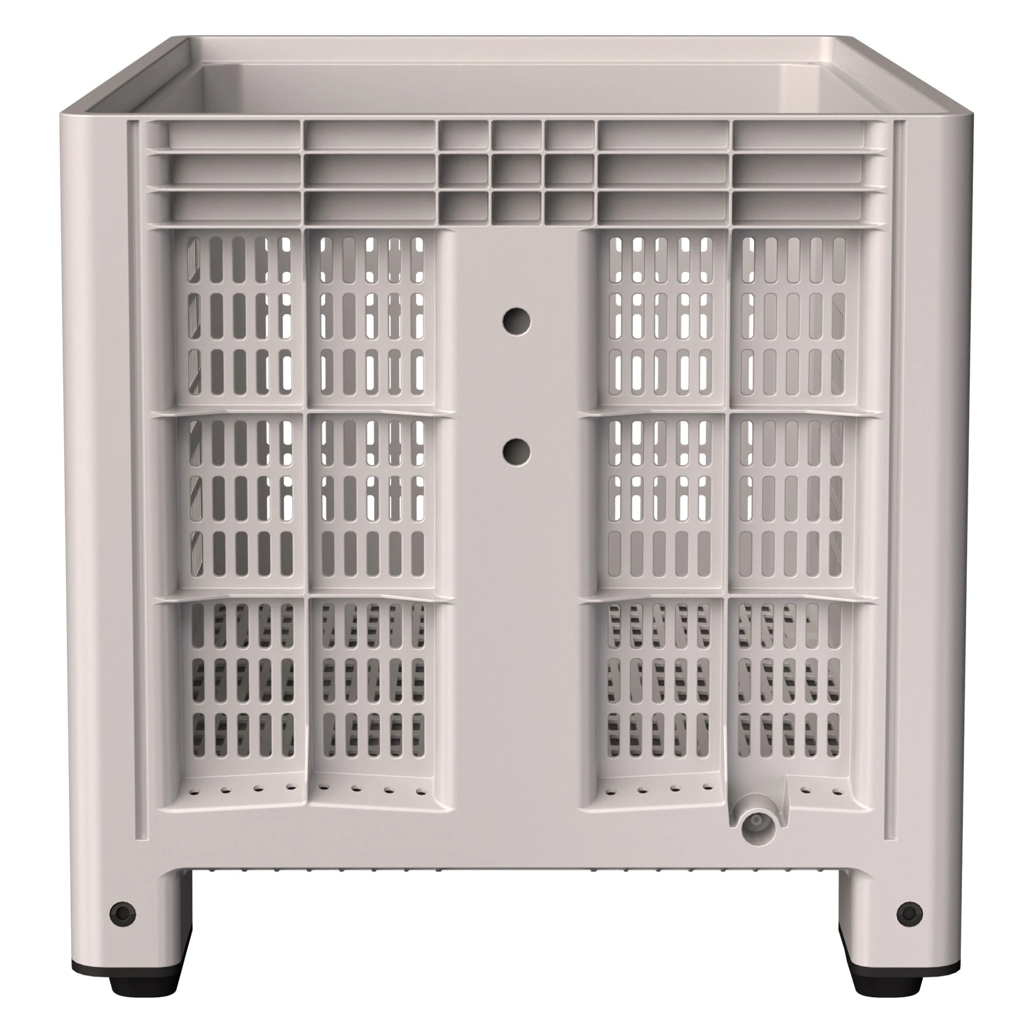 Большой контейнер 1200x800x800 мм iPlast iBOX светло-серый c перфорированными стенками и дном, на ножках Большой контейнер 1200x800x800 мм iPlast iBOX светло-серый c перфорированными стенками и дном, на ножках