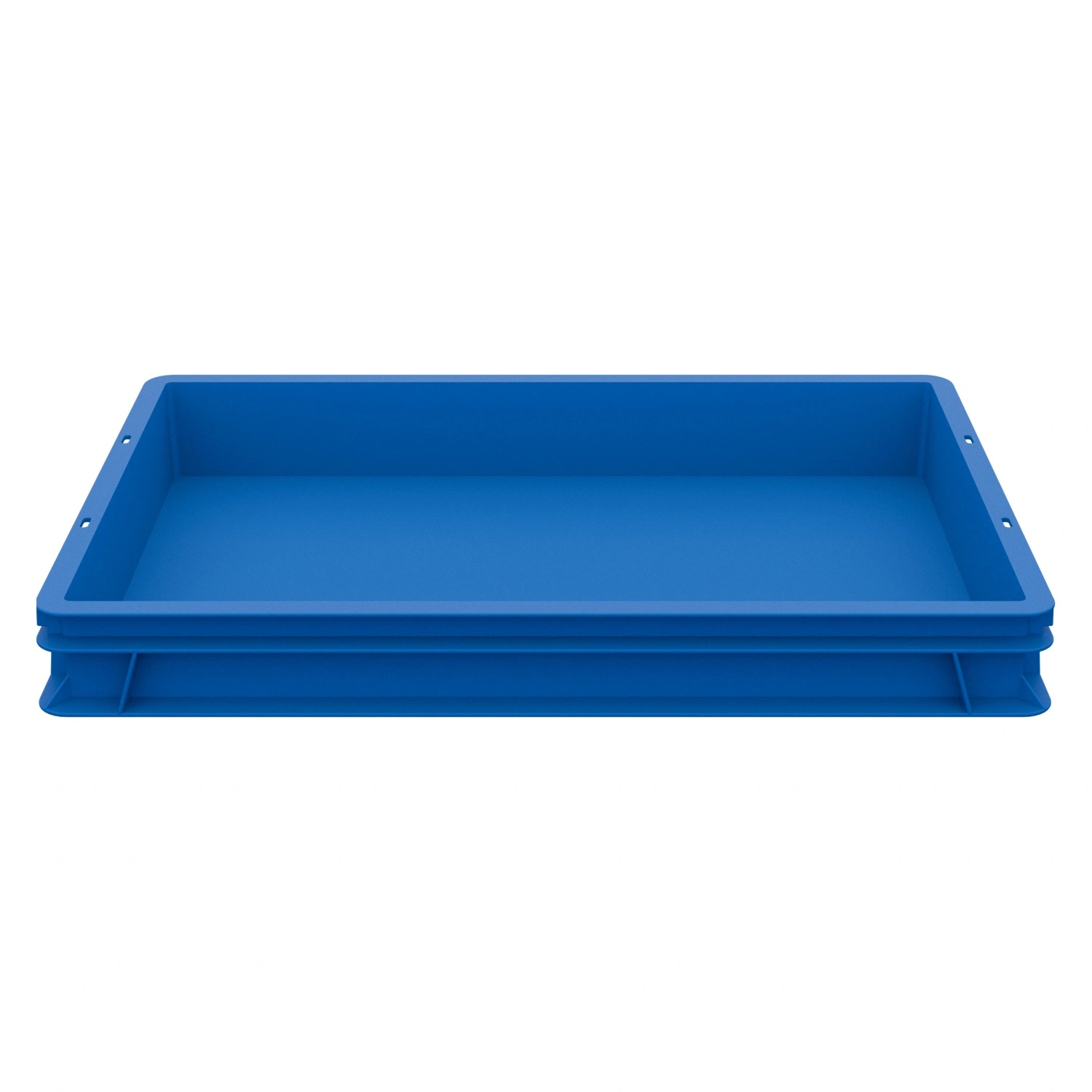 Пищевой ящик универсальный 600х400х75 мм iPlast синий ЭКО со сплошными стенками и дном