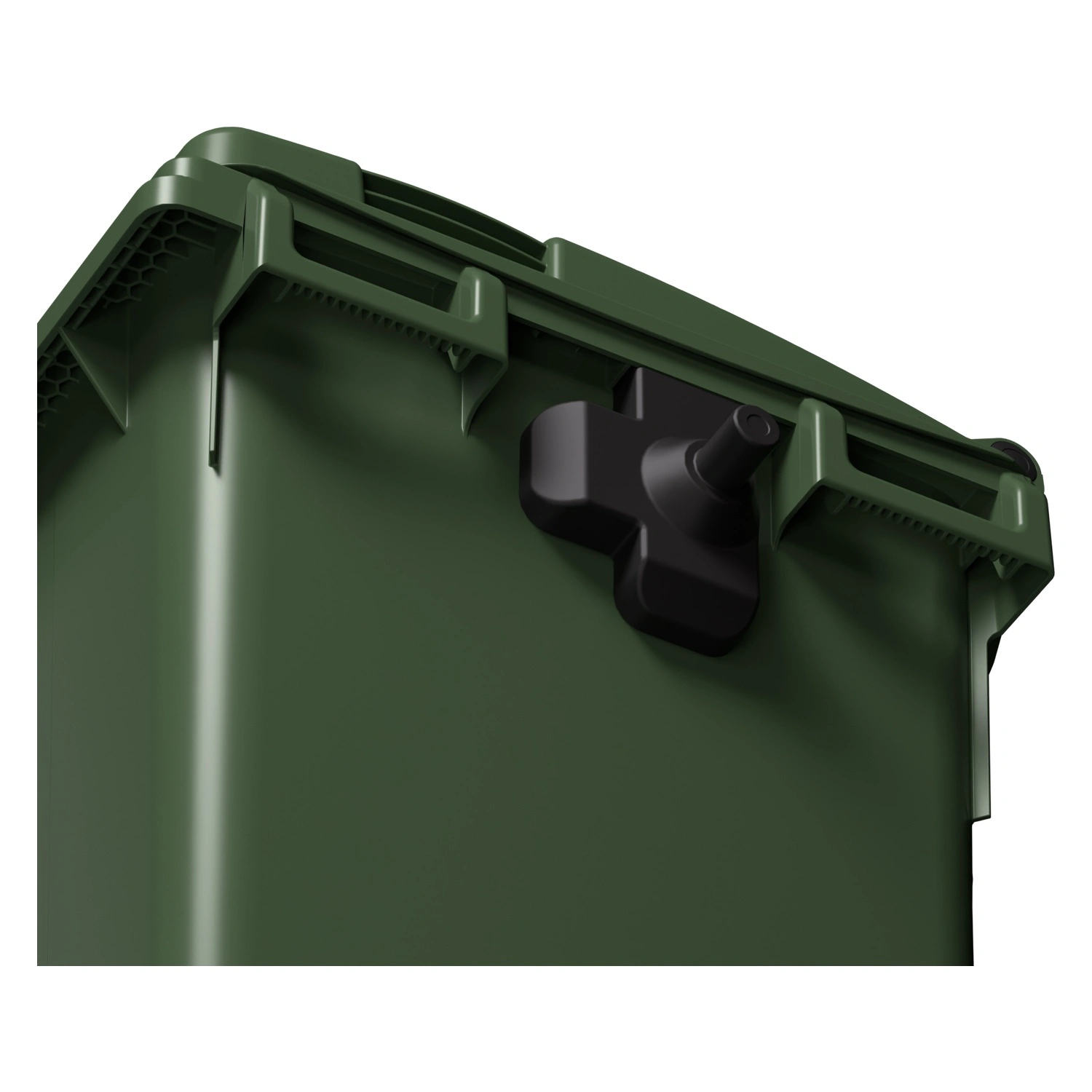 Мусорный контейнер 770 л iPlast зелёный 4-колёсный с зелёной крышкой и мини-крышкой