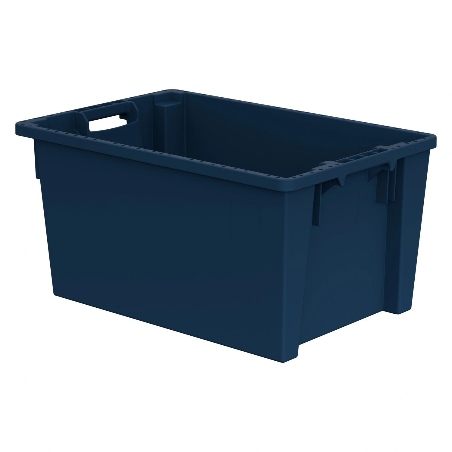 Поворотно-вкладываемый контейнер INSTORE KD-6430.1 600х400х300 мм iPlast синий индиго со сплошным дном