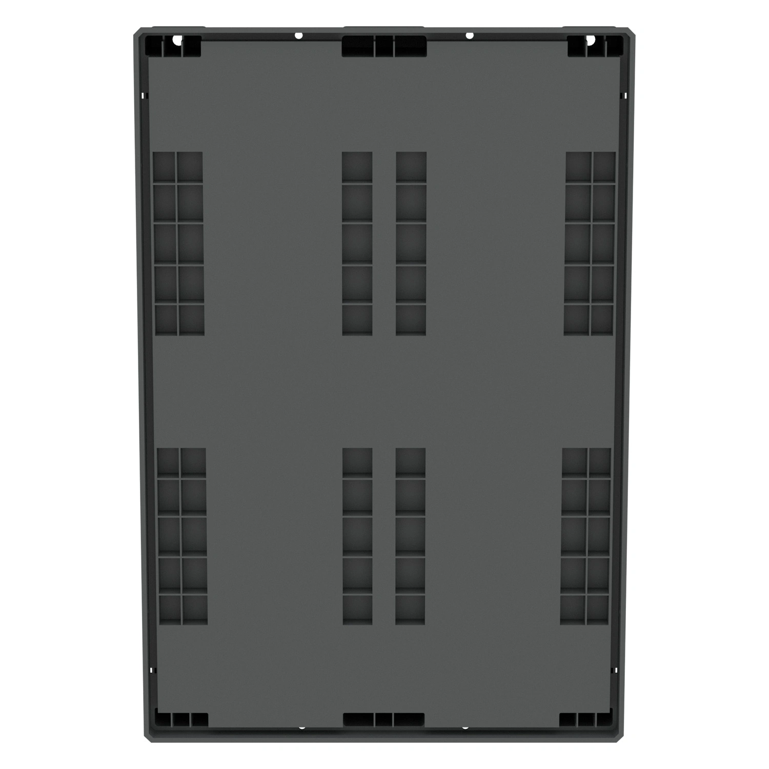 Пластиковый паллет 1200x800x160 мм iPlast серый сплошной на 3 полозьях с бортиком и элементами усиления