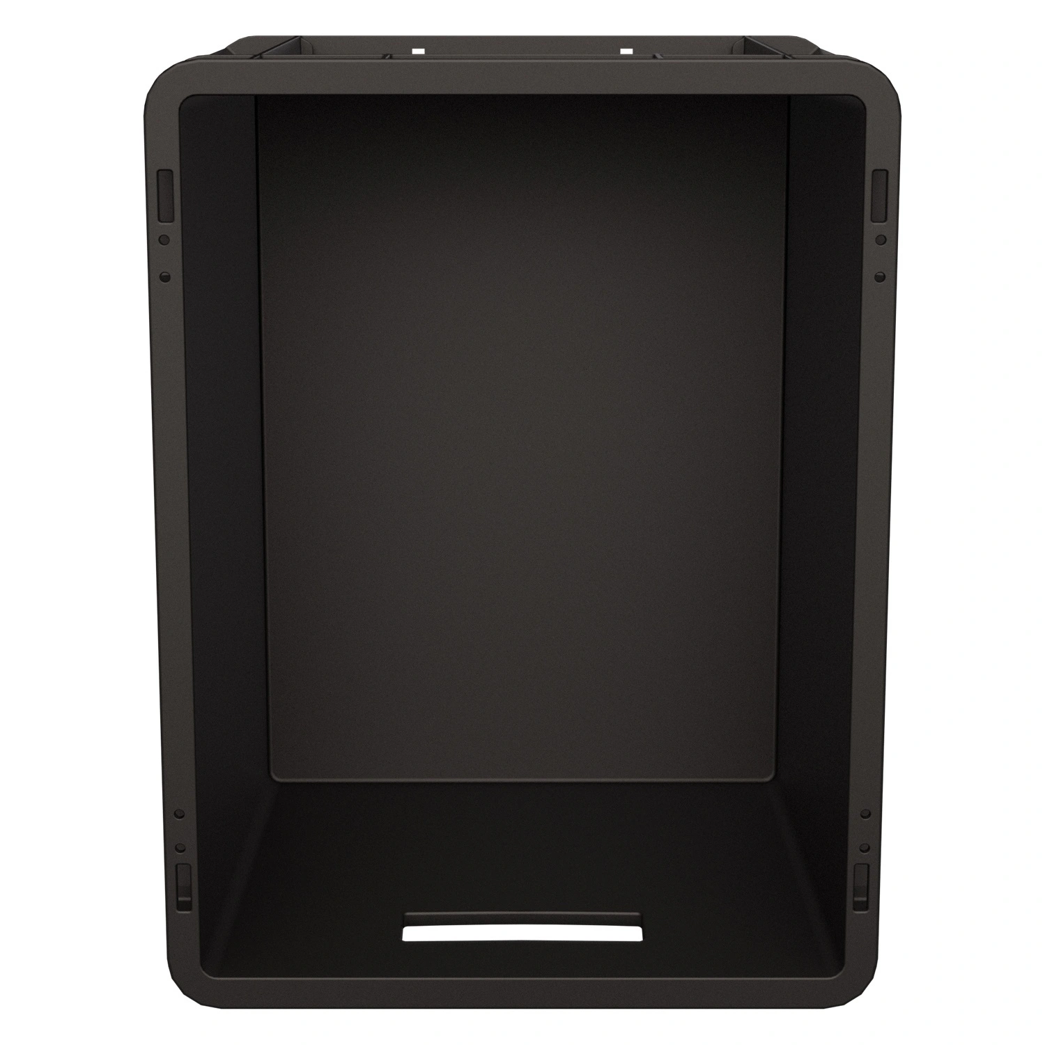 Евроконтейнер ЕС-4322.1 400х300х220 мм iPlast чёрный ЭКО со сплошным дном, открытыми ручками