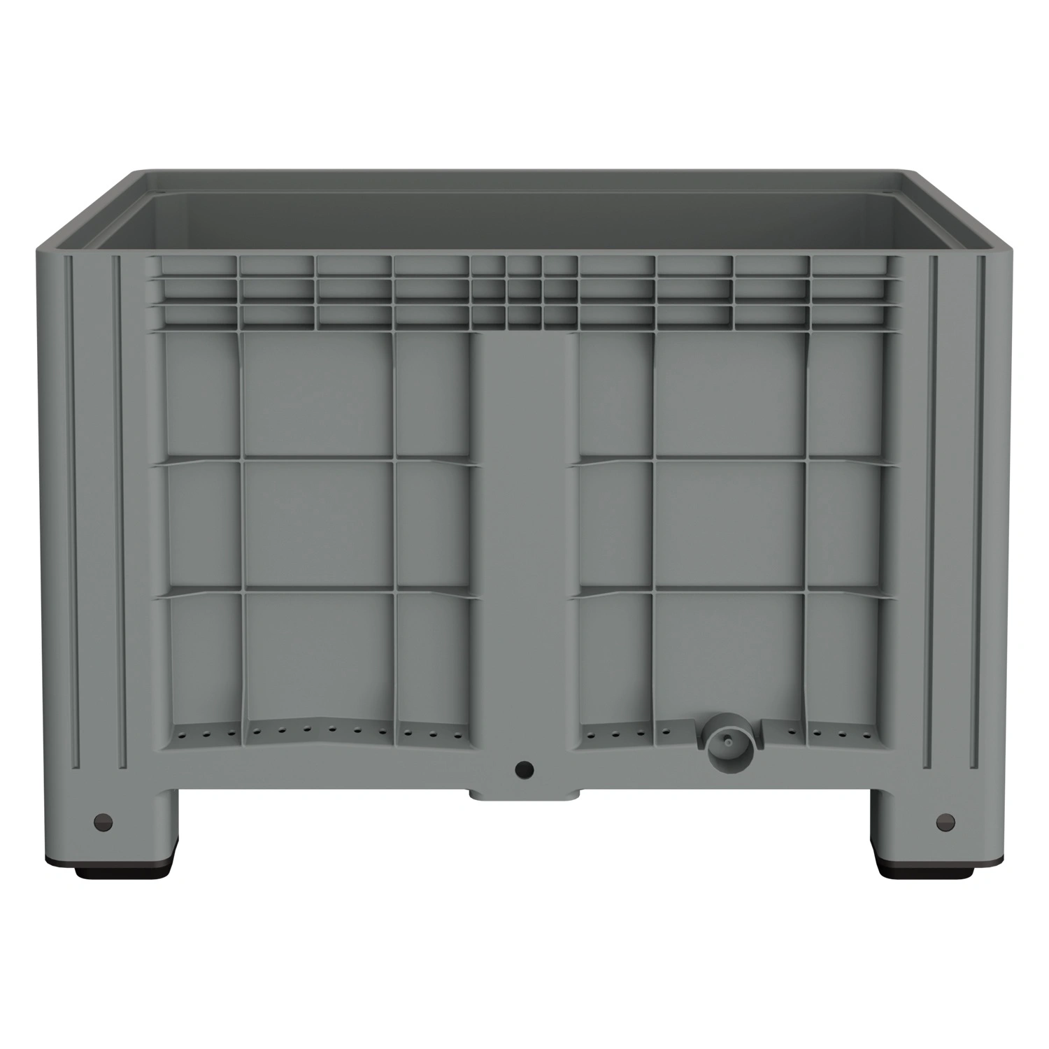 Большой контейнер 1200х800х800 мм iPlast iBOX светло-серый со сплошными стенками и дном, на ножках