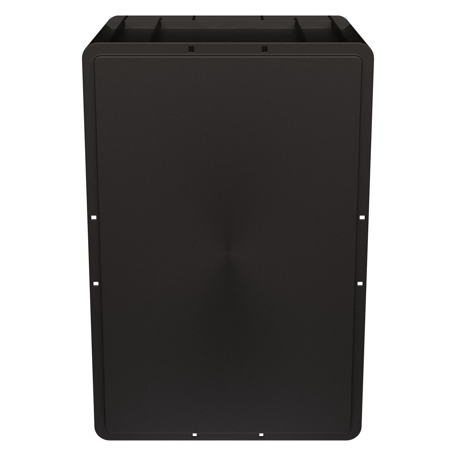 Евроконтейнер ЕС-6432.1 600х400х320 мм iPlast чёрный ЭКО со сплошным дном, открытыми ручками