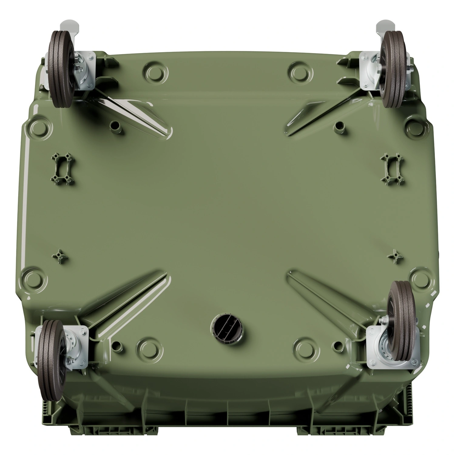 Мусорный контейнер 1100 л iPlast зелёный 4-колёсный с зелёной крышкой N1 (20.807.1)