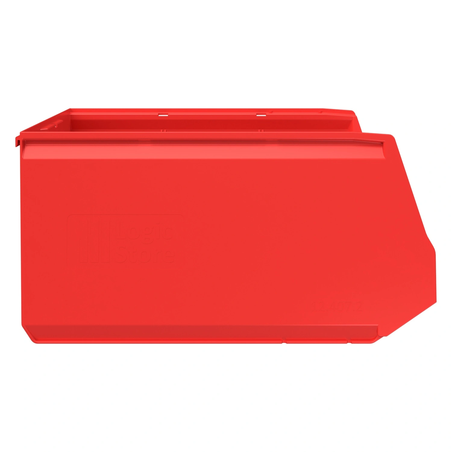 Складской лоток Logic Store 500х300х250 мм iPlast красный с отверстиями для перегородок N2 (12.407.2)