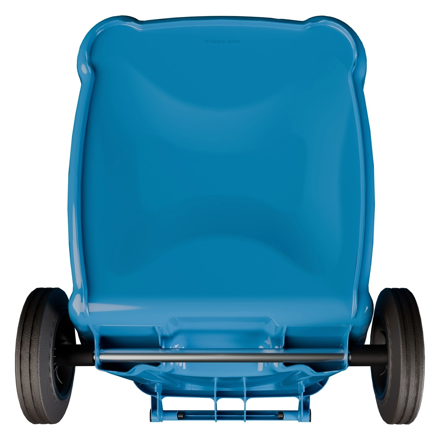 Мусорный контейнер 240 л iPlast тёмно-голубой 2-колёсный (д. 200 мм) с тёмно-голубой крышкой