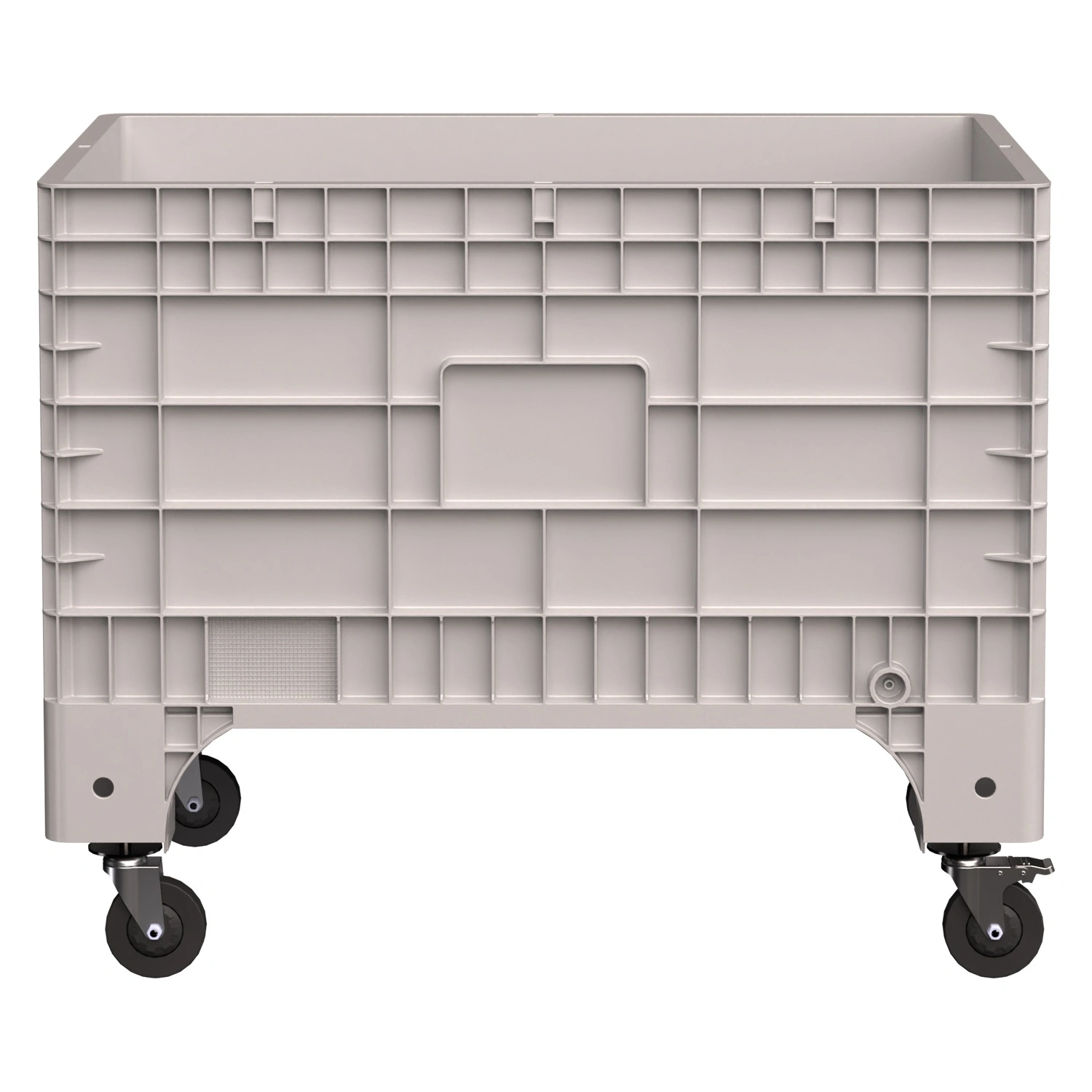 Большой контейнер 1020x640x810 мм iPlast iBOX светло-серый со сплошными стенками и дном, на колёсах