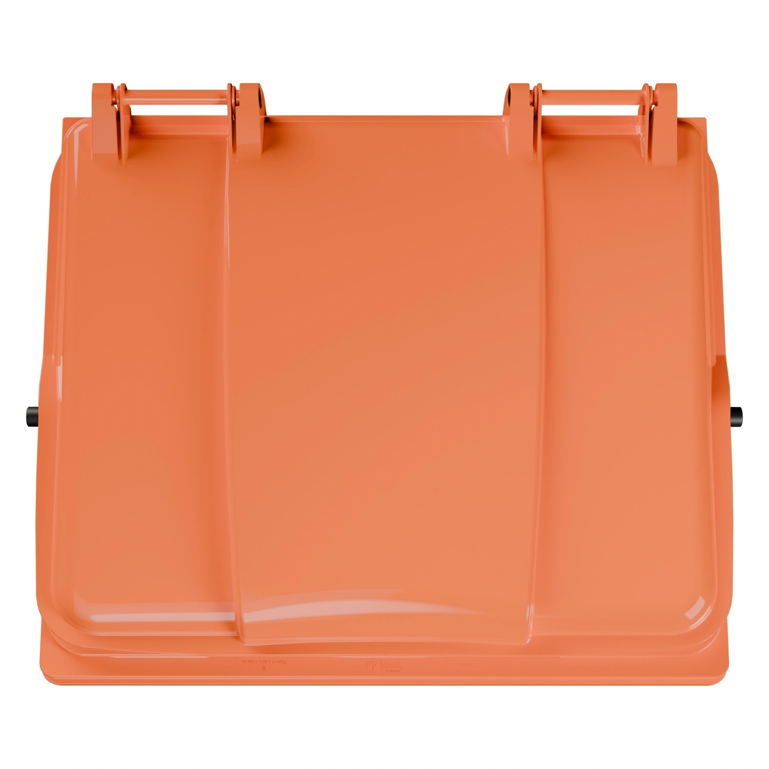 Мусорный контейнер 1100 л iPlast оранжевый 4-колёсный с оранжевой крышкой N2 (20.807.2)