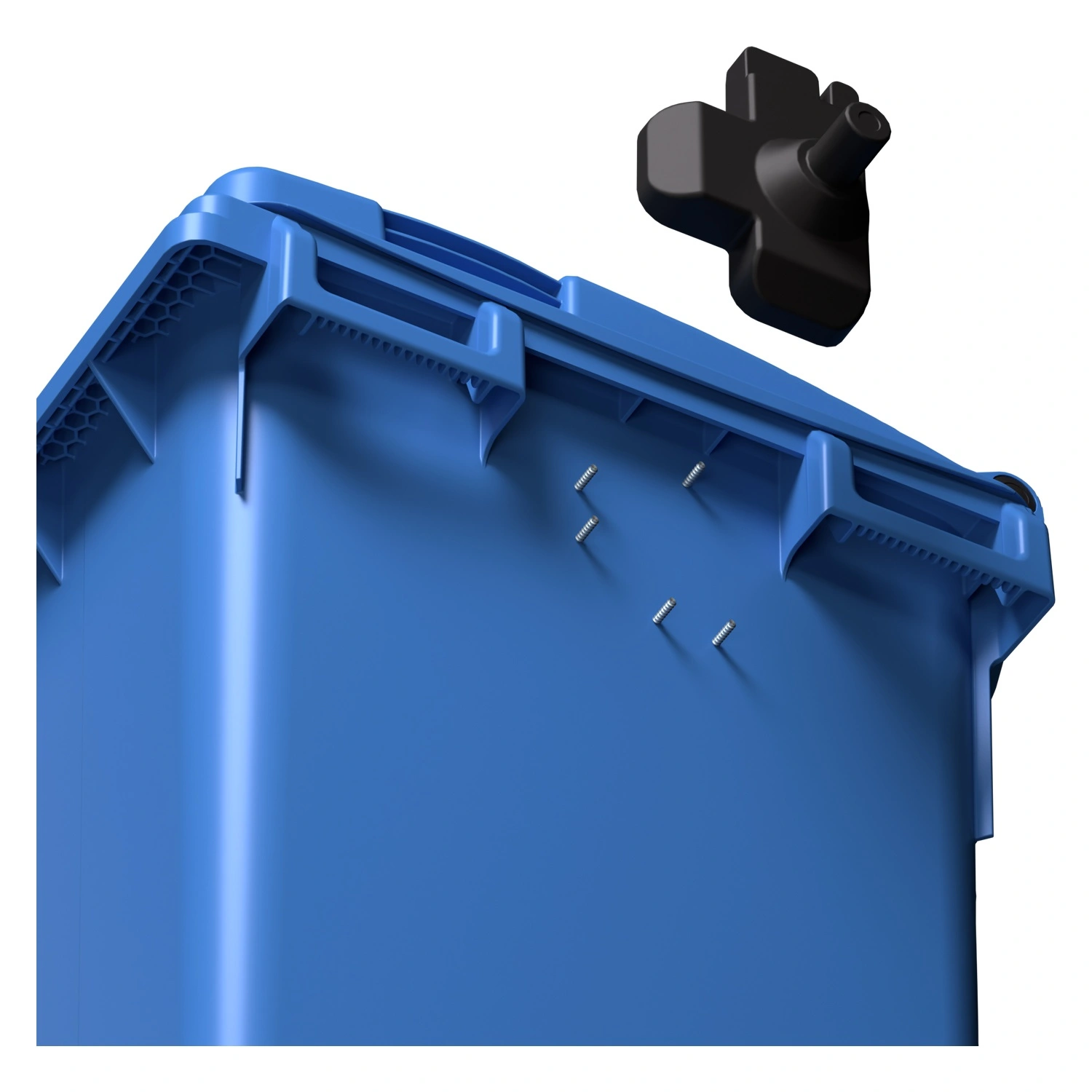 Мусорный контейнер 660 л iPlast тёмно-голубой 4-колёсный с тёмно-голубой крышкой Мусорный контейнер 660 л iPlast тёмно-голубой 4-колёсный с тёмно-голубой крышкой
