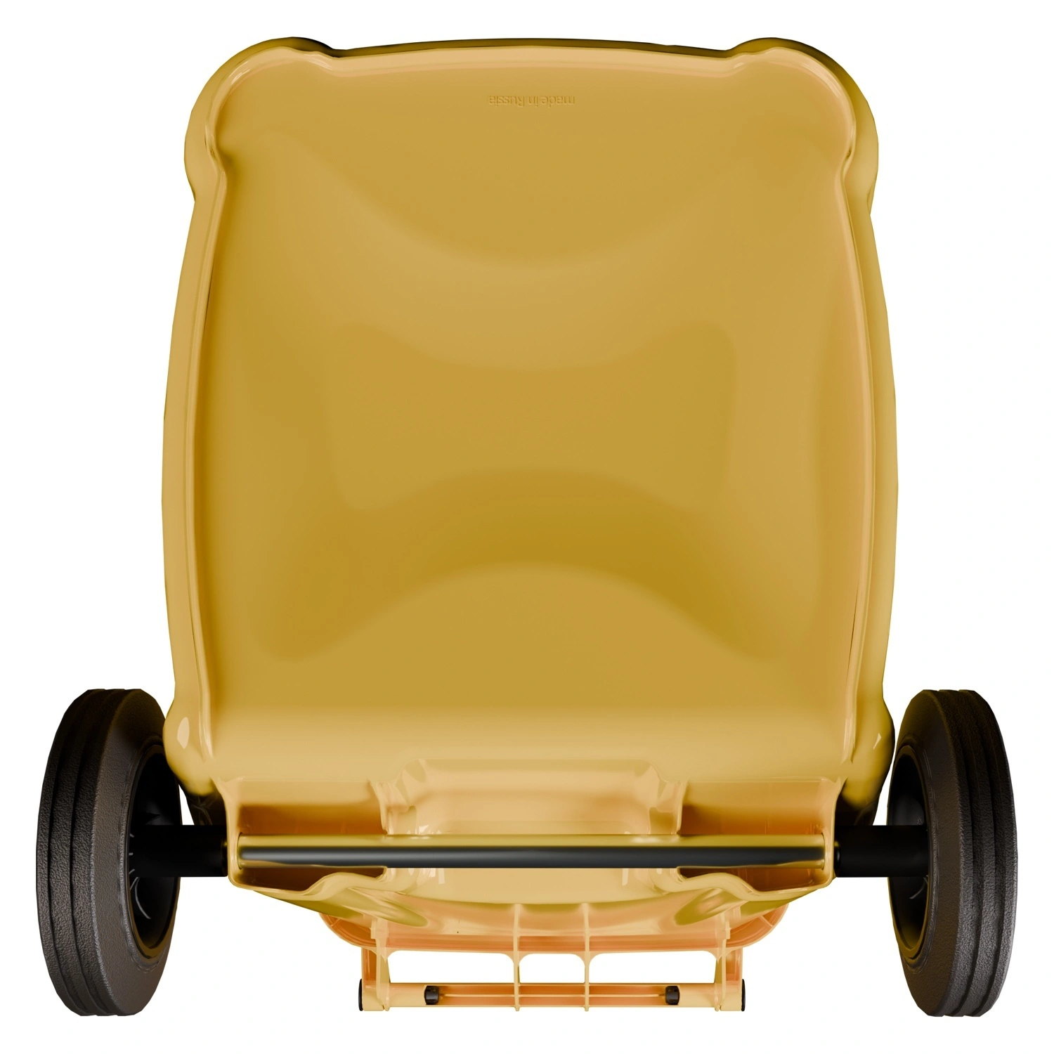 Мусорный контейнер 240 л iPlast жёлтый 2-колёсный (д. 200 мм) с жёлтой крышкой NEW (20.808)