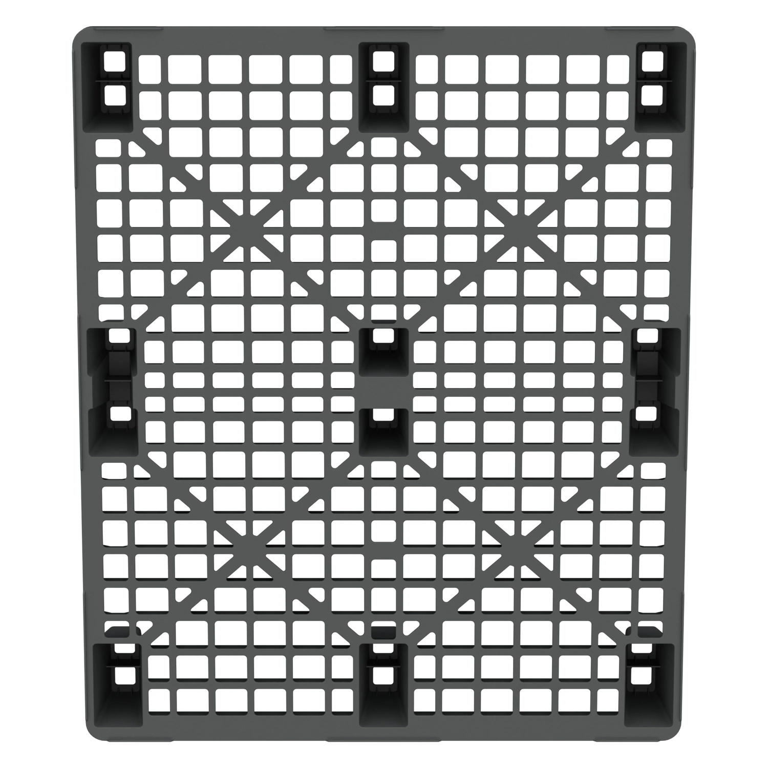 Пластиковый паллет 1200x1000x135 мм iPlast серый перфорированный на ножках с бортиком