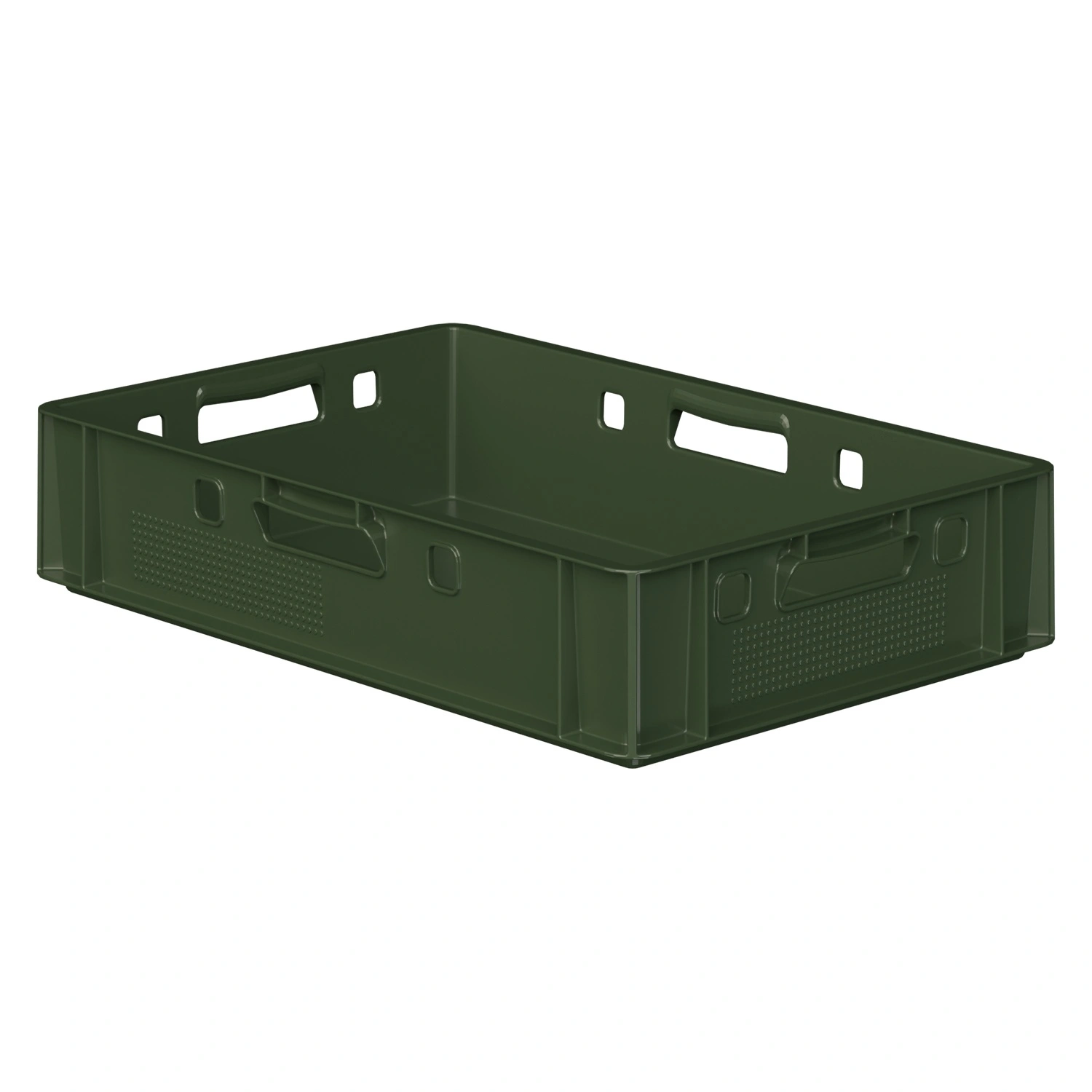 Пищевой ящик универсальный E1 FK-6412 600х400х120 мм iPlast зелёный ЭКО со сплошными стенками и дном Пищевой ящик универсальный E1 FK-6412 600х400х120 мм iPlast зелёный ЭКО со сплошными стенками и дном