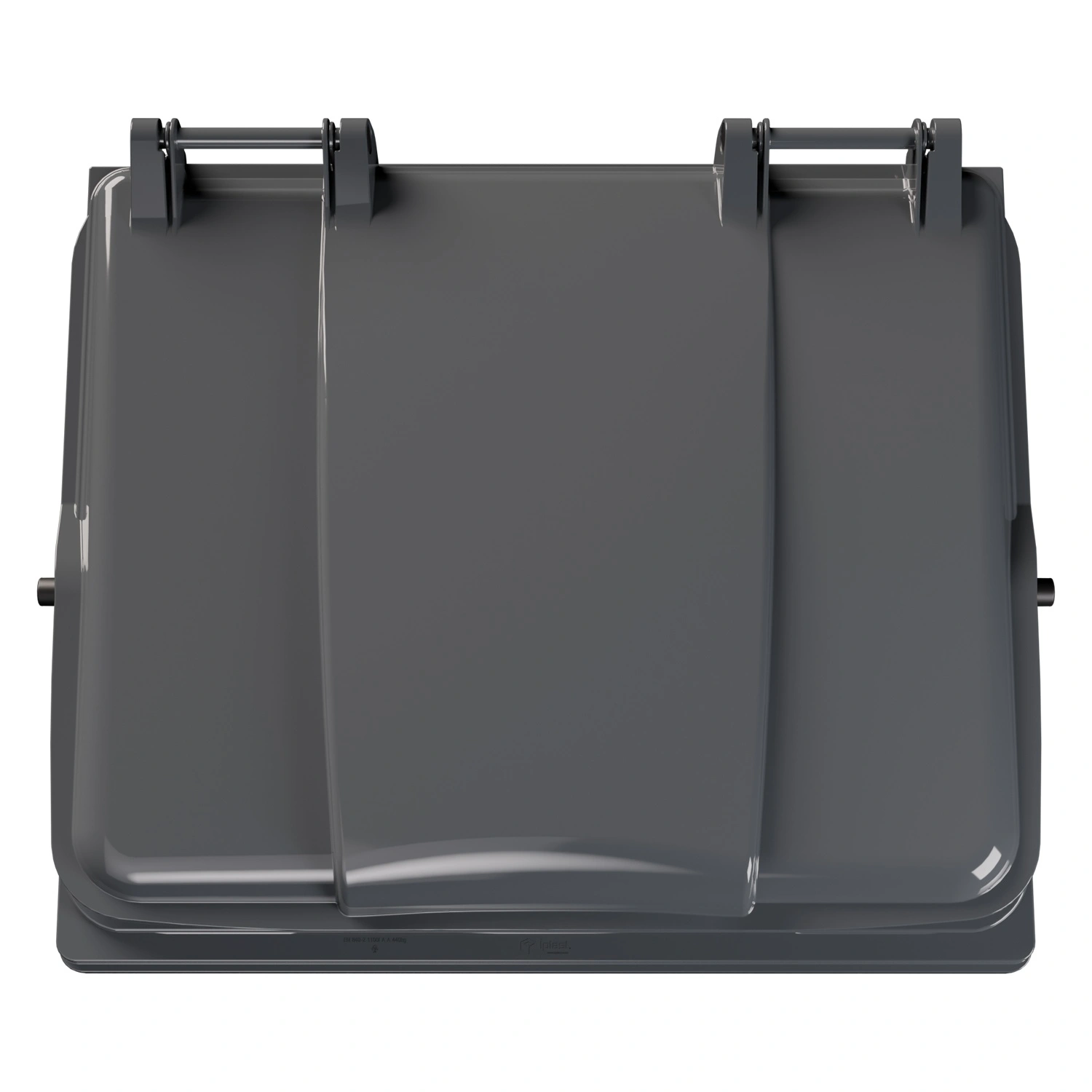 Мусорный контейнер 1100 л iPlast тёмно-серый 4-колёсный с тёмно-серой крышкой N2 (20.807.2)