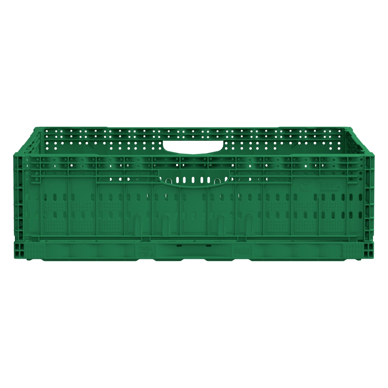 Складной ящик FC-6418 600х400х180 мм iPlast зелёный перфорированный