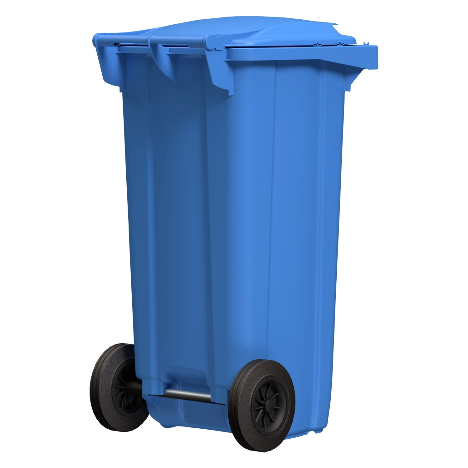 Мусорный контейнер 120 л iPlast тёмно-голубой 2-колёсный (д. 200 мм) с тёмно-голубой крышкой Мусорный контейнер 120 л iPlast тёмно-голубой 2-колёсный (д. 200 мм) с тёмно-голубой крышкой