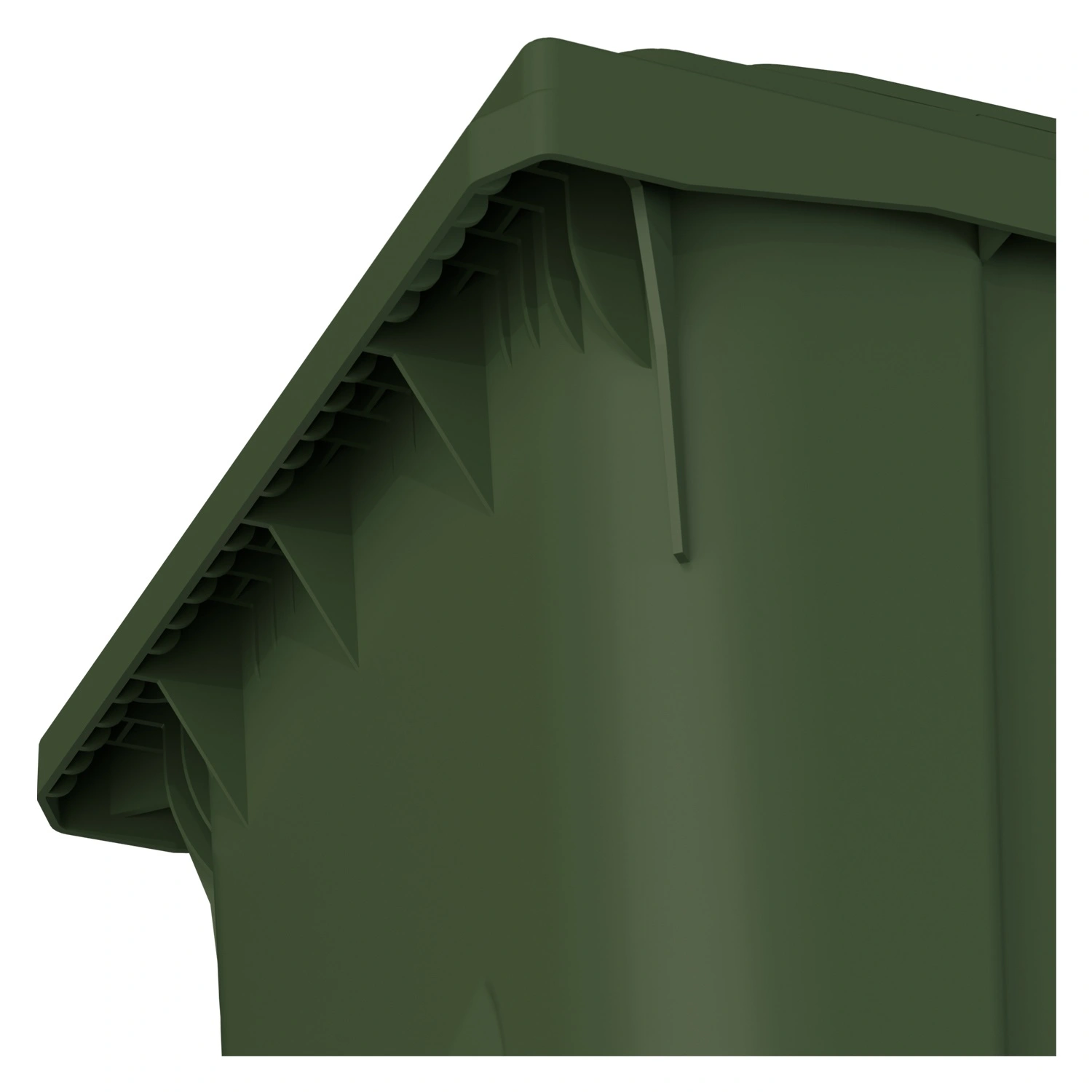 Мусорный контейнер 360 л iPlast зелёный 2-колёсный (д. 300 мм) с зелёной крышкой