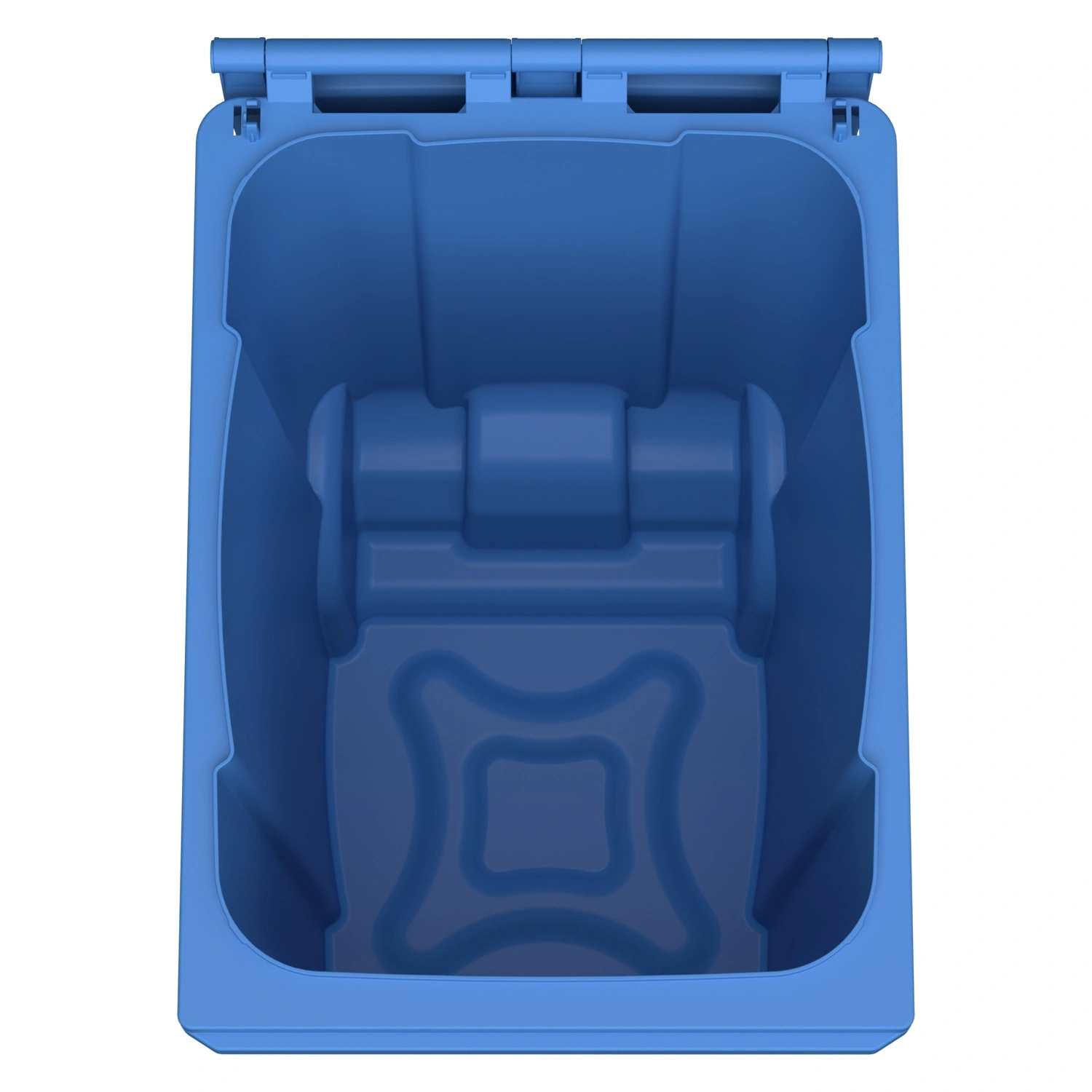 Мусорный контейнер 360 л iPlast тёмно-голубой 2-колёсный (д. 200 мм) с тёмно-голубой крышкой