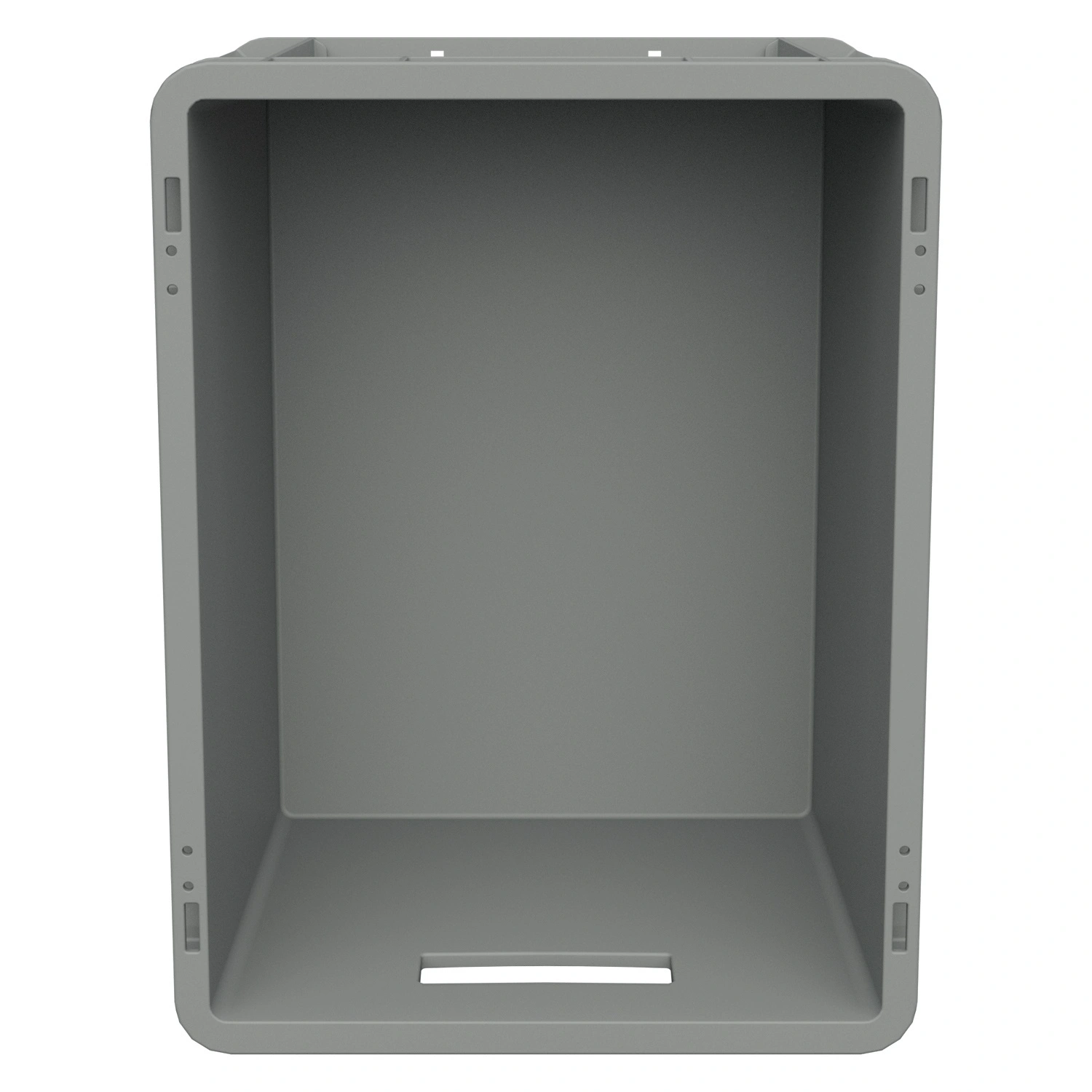 Евроконтейнер ЕС-4322.1 400х300х220 мм iPlast светло-серый со сплошным дном, открытыми ручками