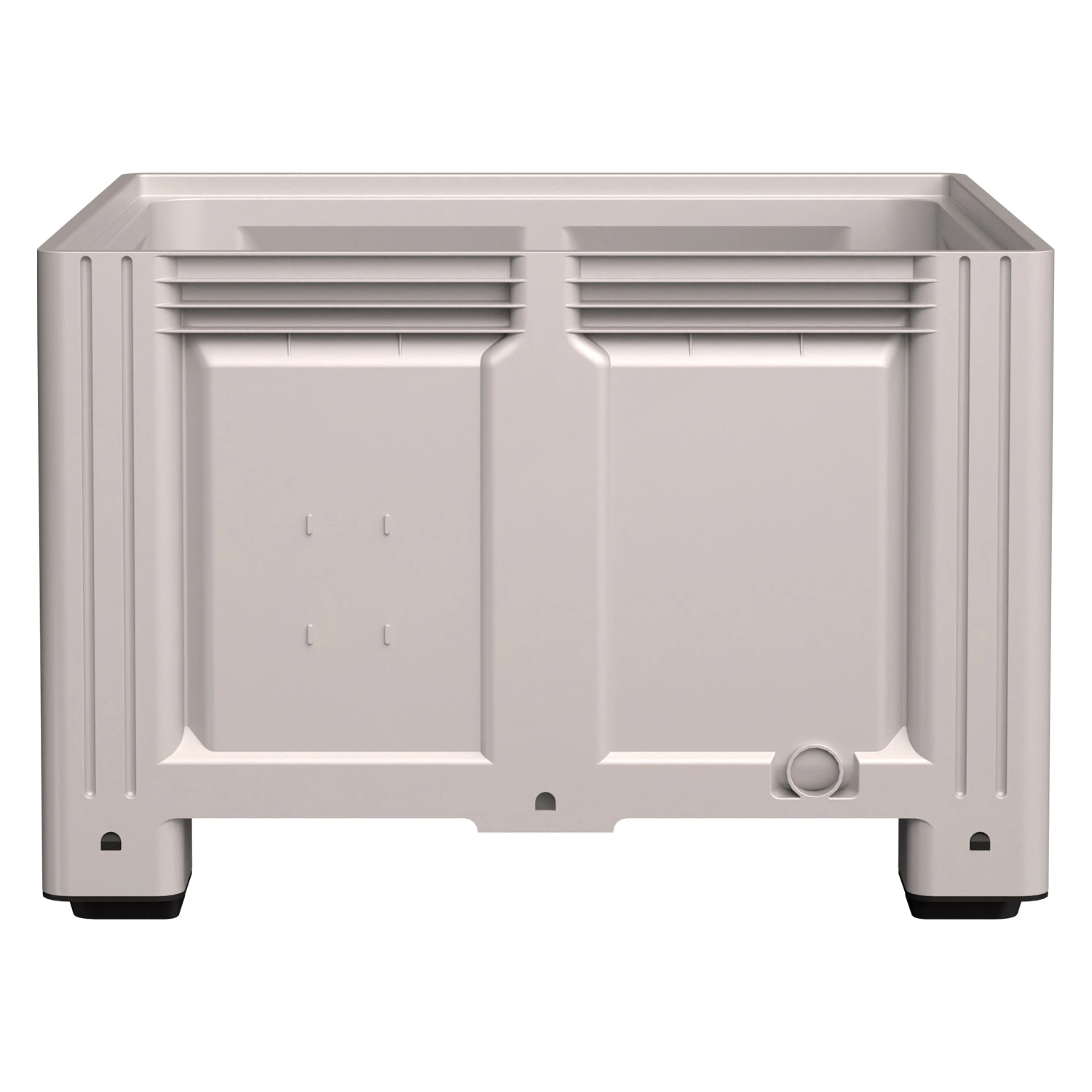Большой контейнер 1130x1130x760 мм iPlast iBOX светло-серый со сплошными стенками и дном, на ножках