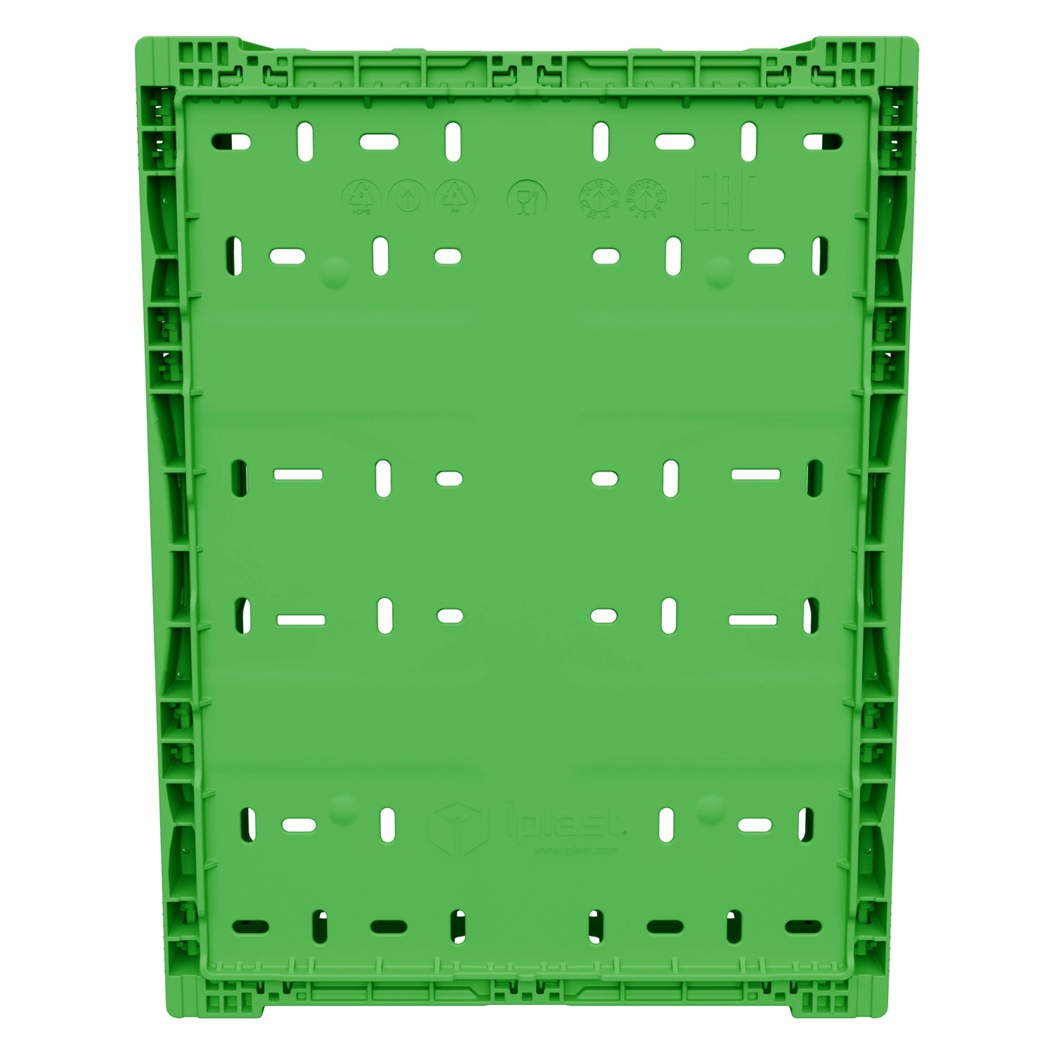 Складной ящик FC-4317 400х300х170 мм iPlast салатовый перфорированный
