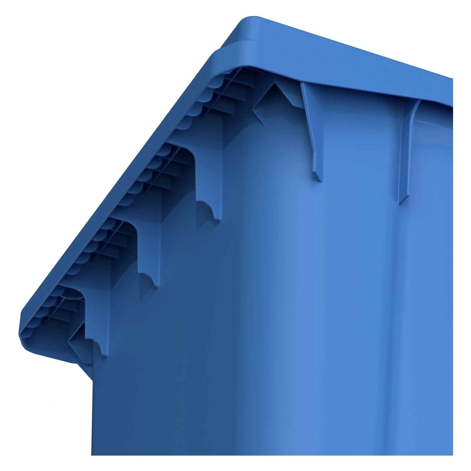 Мусорный контейнер 240 л iPlast тёмно-голубой 2-колёсный (д. 200 мм) с тёмно-голубой крышкой