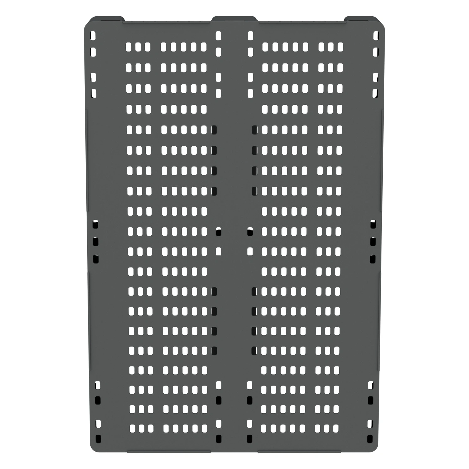 Пластиковый паллет 1200х800х150 мм iPlast серый перфорированный на 3 полозьях с бортиком и 2 трубами усиления