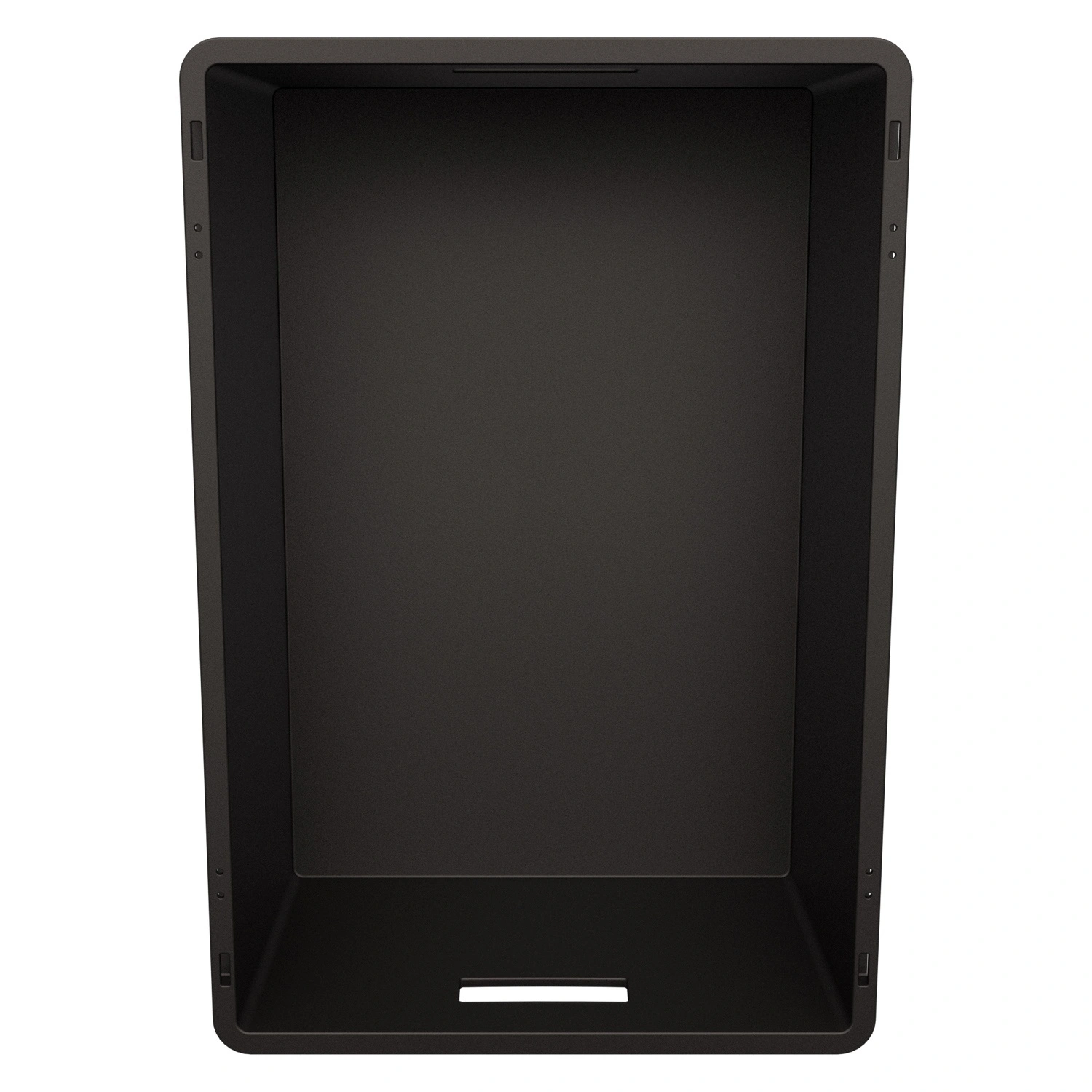 Евроконтейнер ЕС-6422.3 600х400х220 мм iPlast чёрный ЭКО с усиленным дном, открытыми ручками