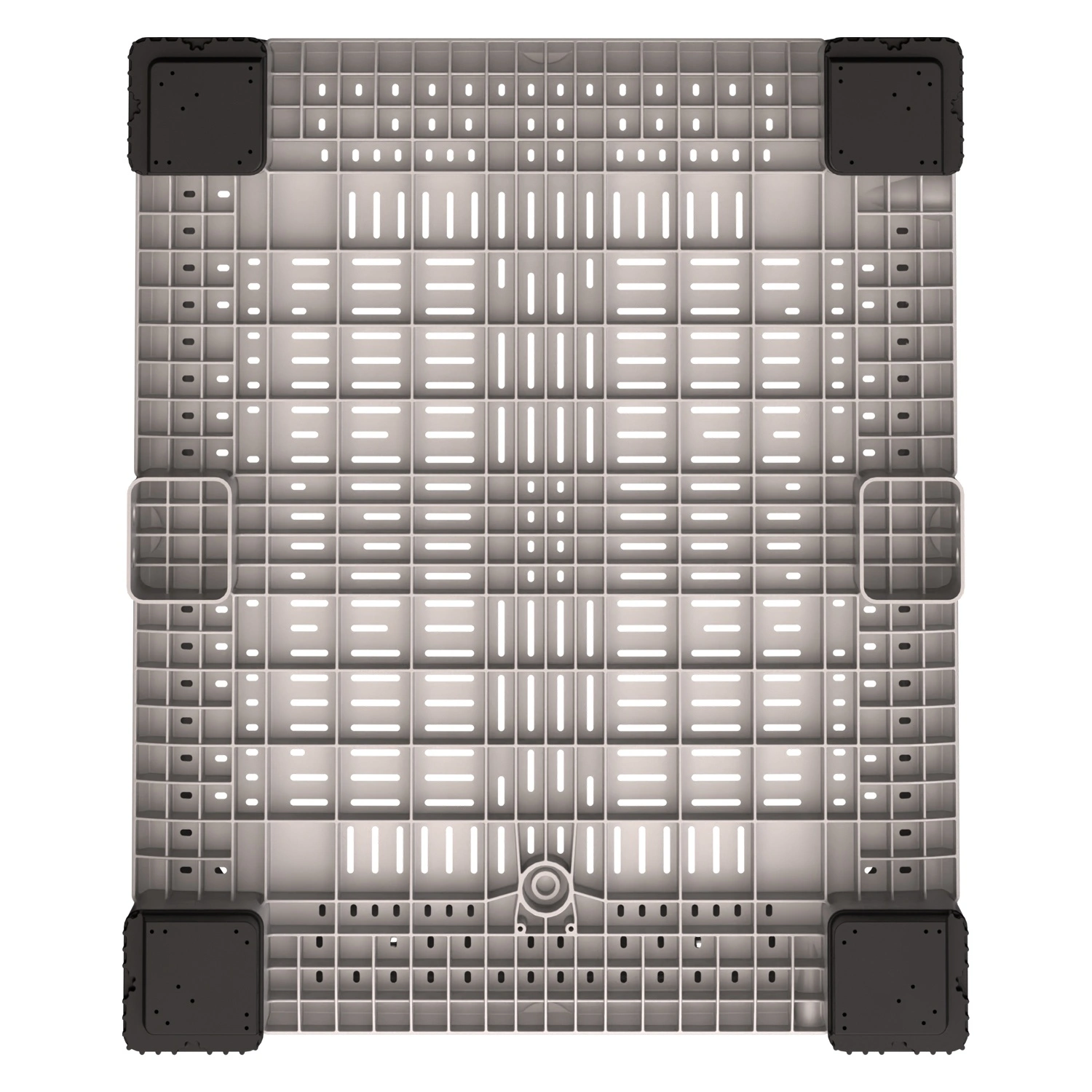 Большой контейнер 1200x1000x760 мм iPlast iBOX светло-серый c перфорированными стенками и дном, на ножках Большой контейнер 1200x1000x760 мм iPlast iBOX светло-серый c перфорированными стенками и дном, на ножках