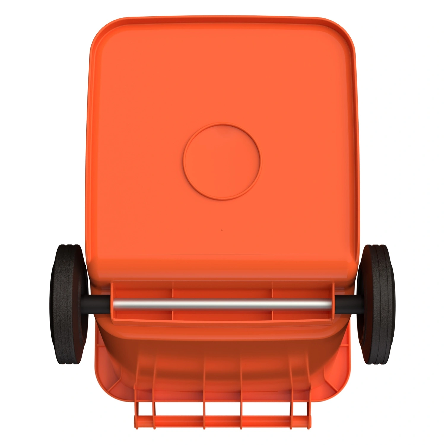 Мусорный контейнер 240 л iPlast оранжевый 2-колёсный (д. 200 мм) с оранжевой полипропиленовой крышкой