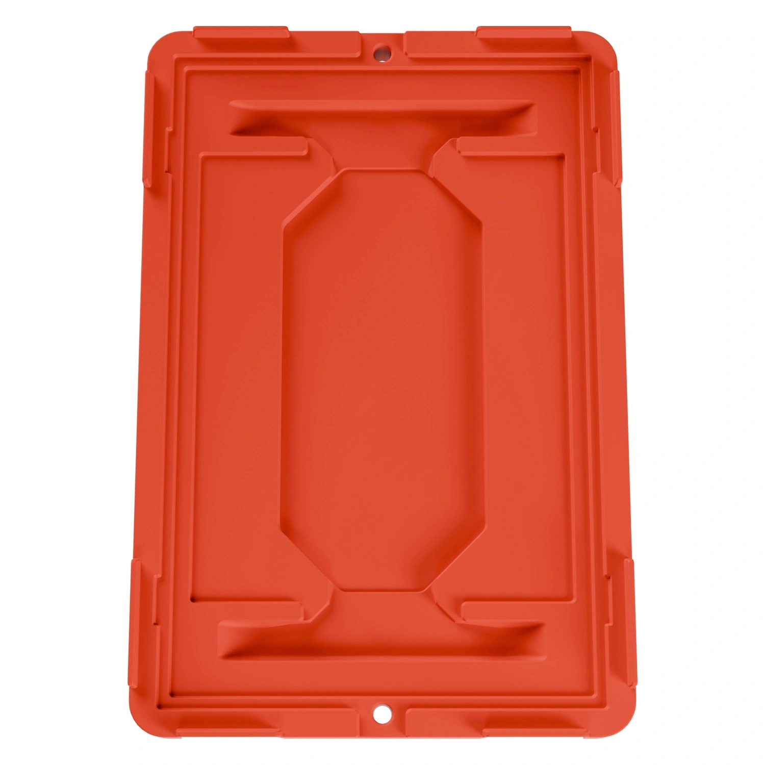 Складская тележка 620х420х185 мм iPlast красная 4-колёсная (2 колеса с тормозом) с 2 трубами усиления