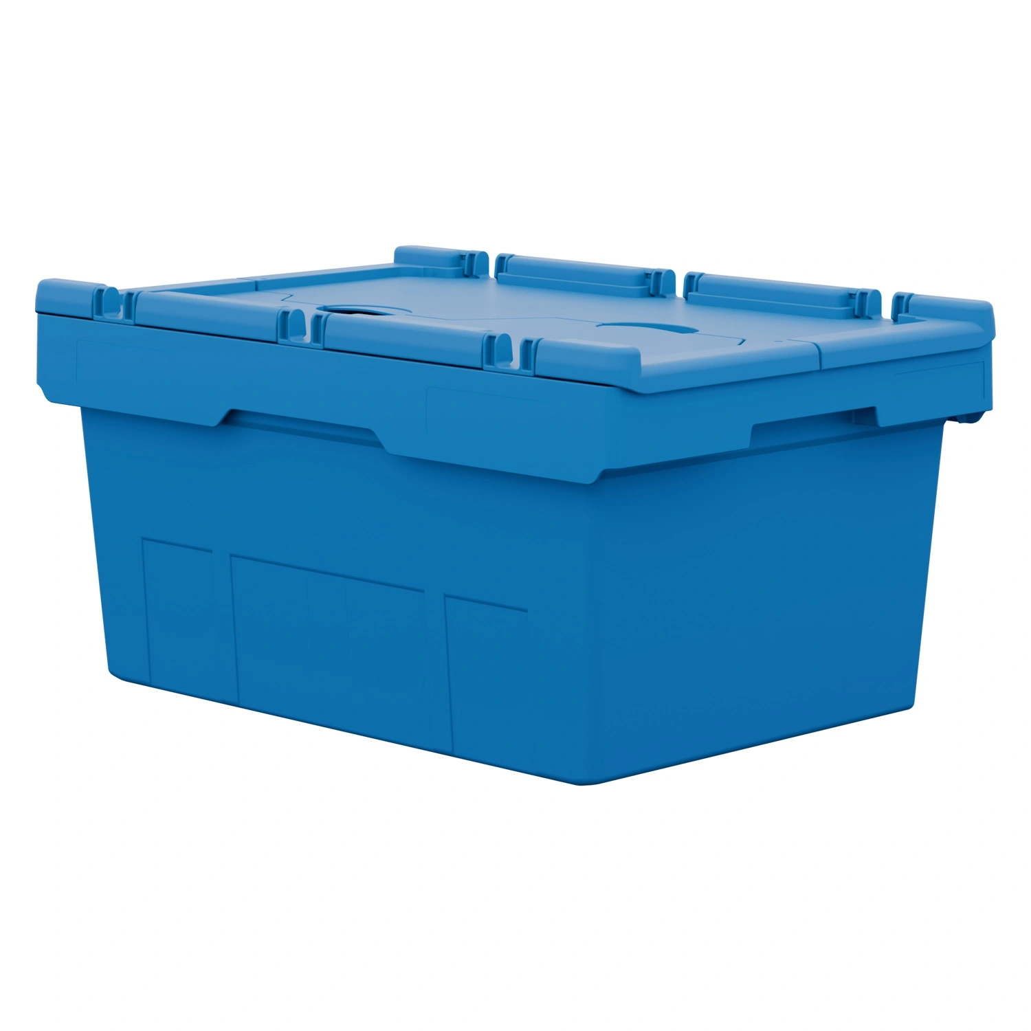 Вкладываемый контейнер INSTORE KV-6427 600х400х297 мм iPlast голубой со сплошным дном и распашной крышкой