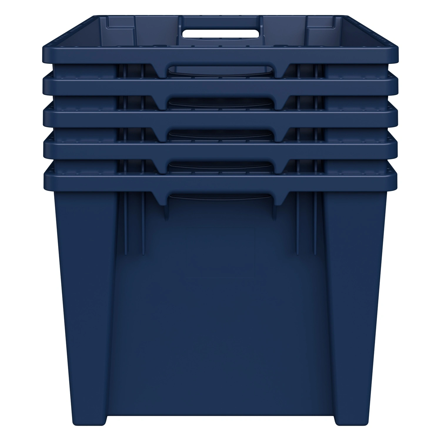 Поворотно-вкладываемый контейнер KD-6430.1 600х400х300 мм iPlast синий индиго со сплошным дном