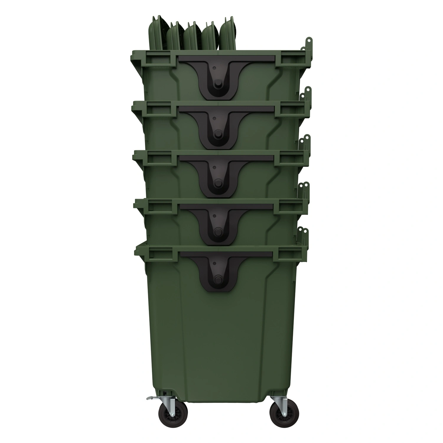 Мусорный контейнер 1100 л iPlast зелёный 4-колёсный с зелёной крышкой N2 (20.807.2) Мусорный контейнер 1100 л iPlast зелёный 4-колёсный с зелёной крышкой N2 (20.807.2)