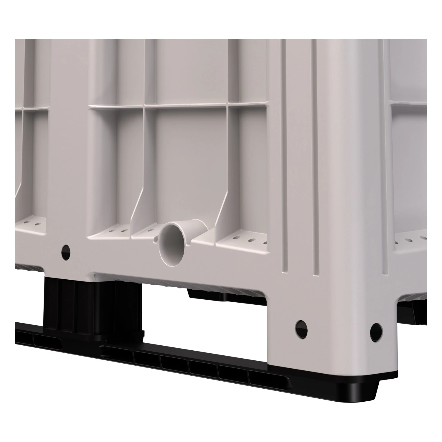 Большой контейнер 1200x800x800 мм iPlast iBOX светло-серый со сплошными стенками и дном, на полозьях